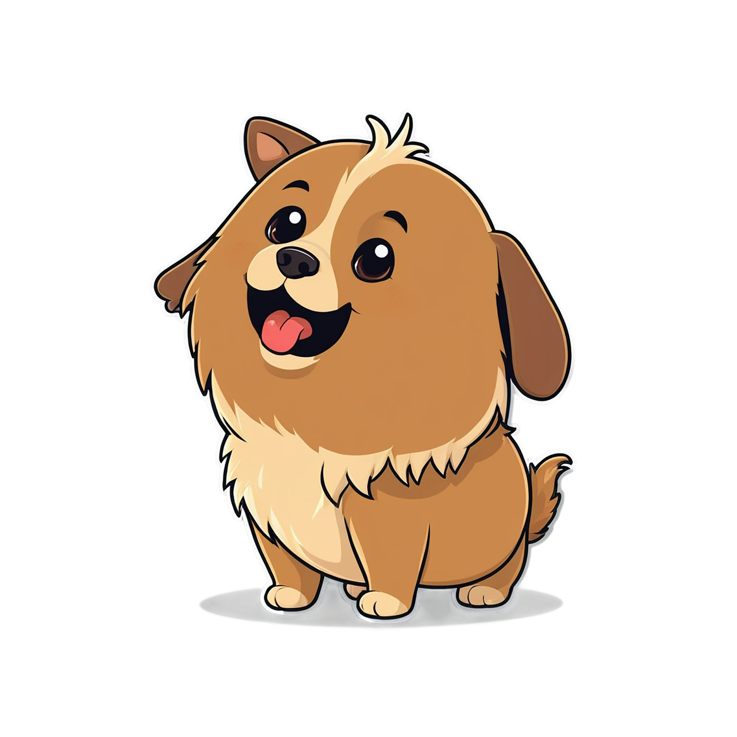 Dog cute sticker isolated on transparent background #15480
