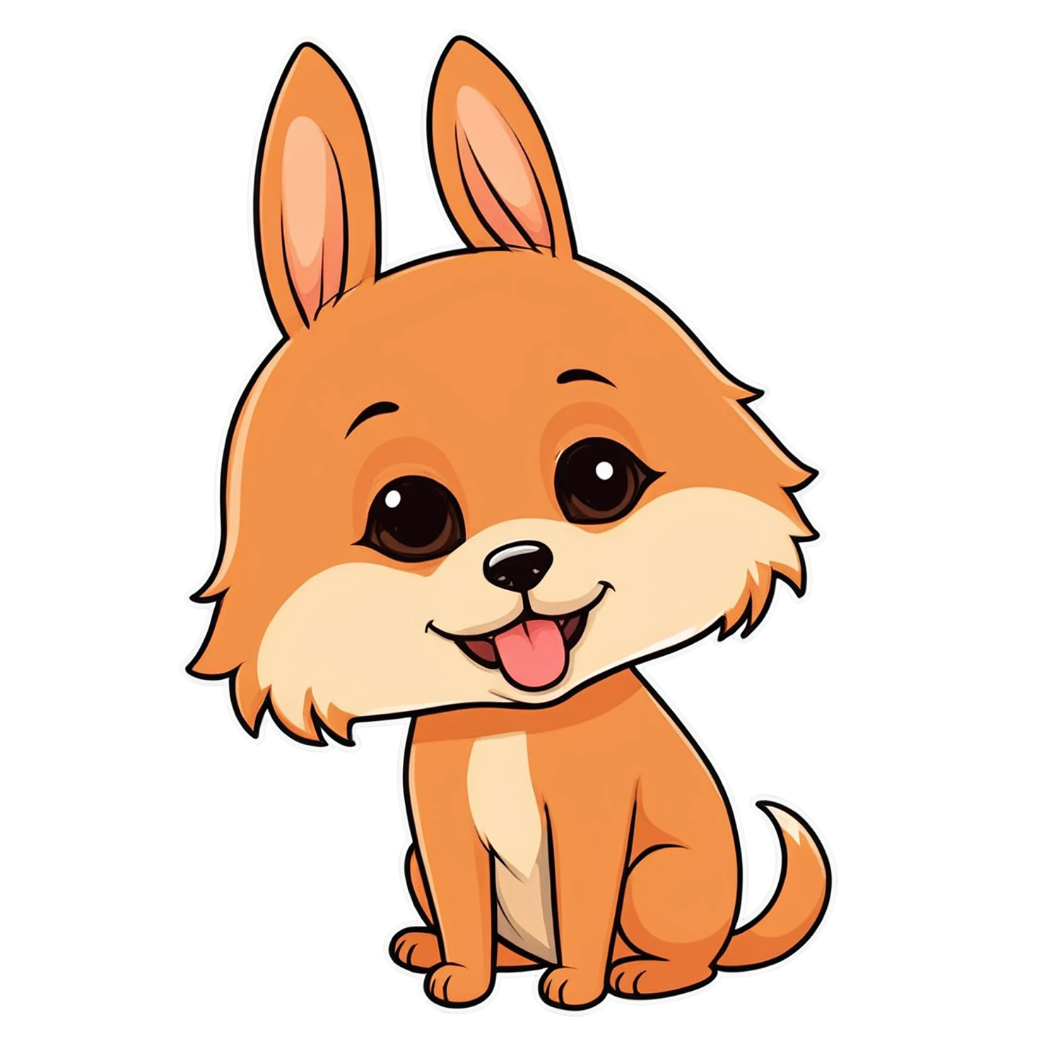 Dog cute sticker isolated on transparent background #15493