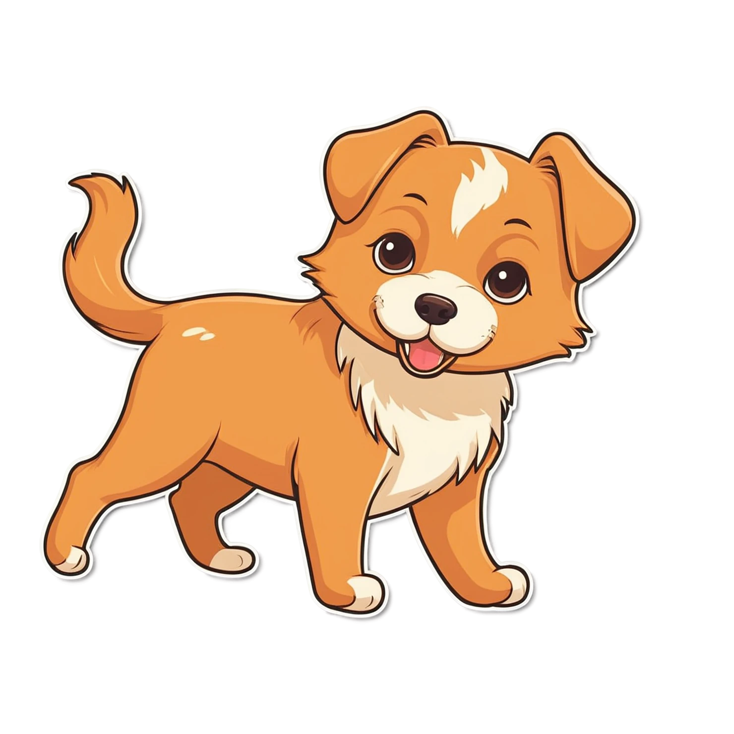 Dog cute sticker isolated on transparent background #15496