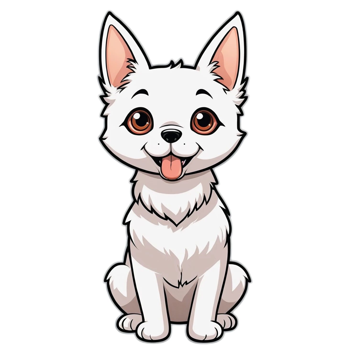 Dog cute sticker isolated on transparent background #15501