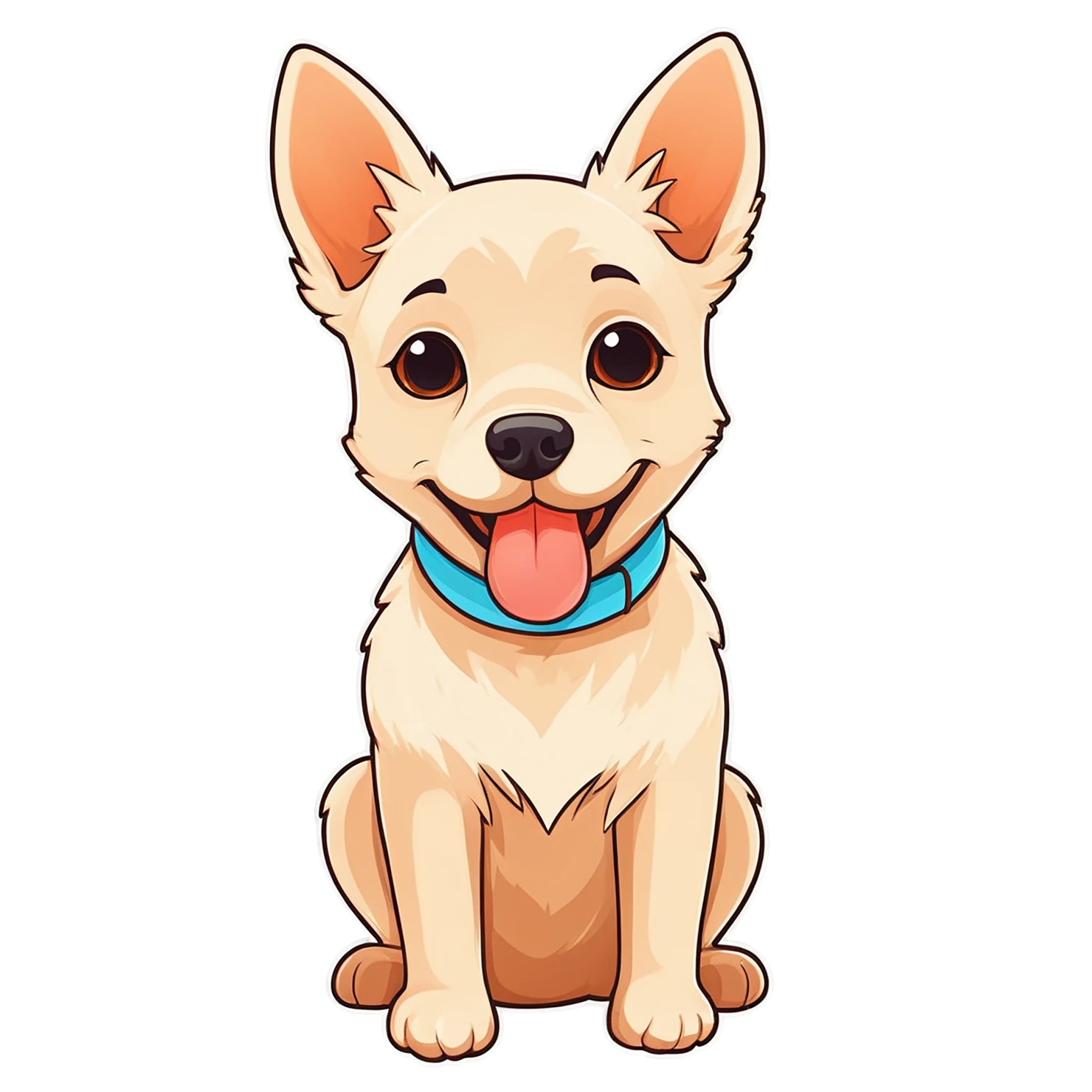 Dog cute sticker isolated on transparent background #15504