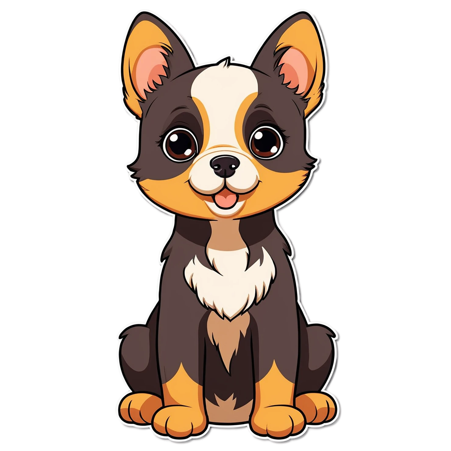 Dog cute sticker isolated on transparent background #15505