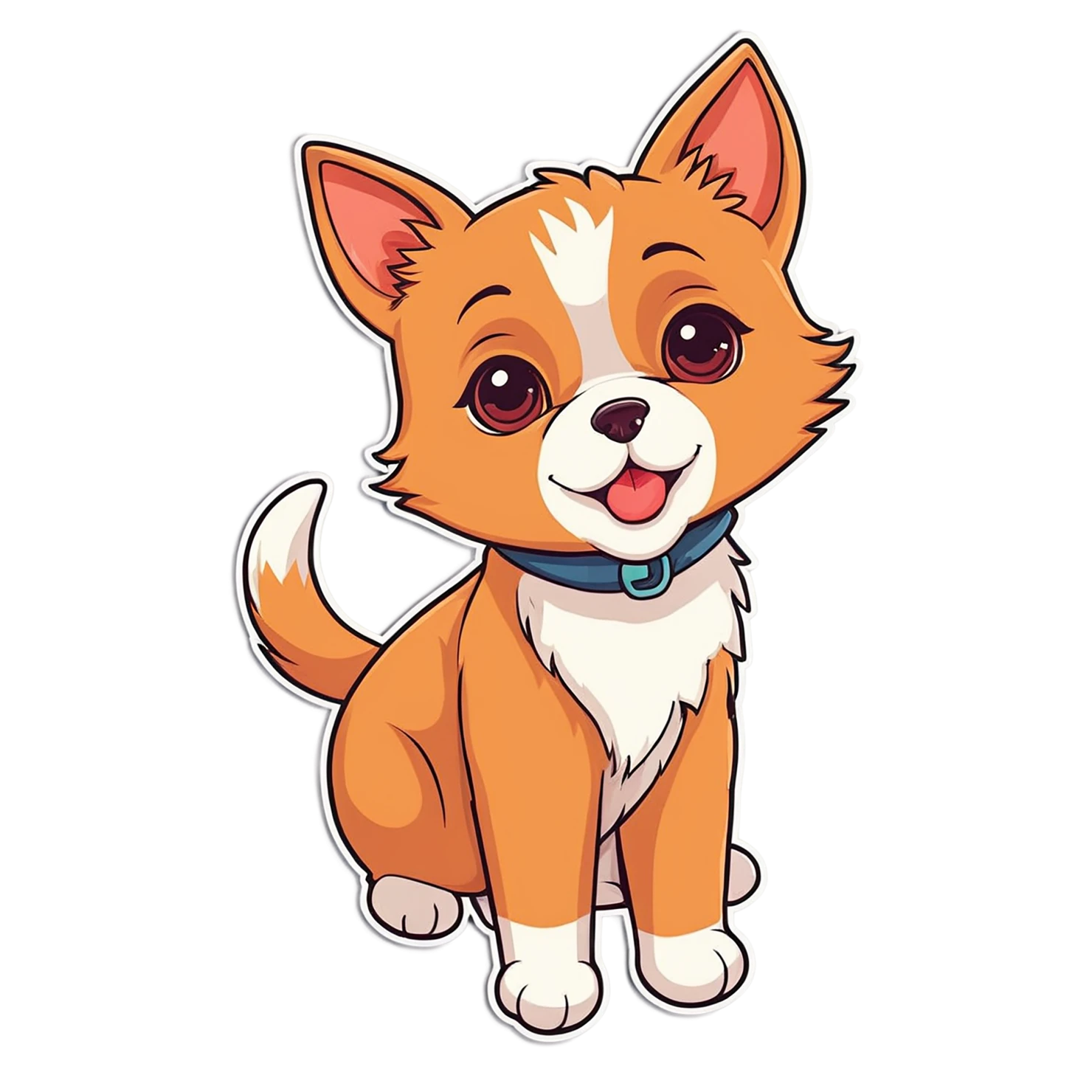 Dog cute sticker isolated on transparent background #15509