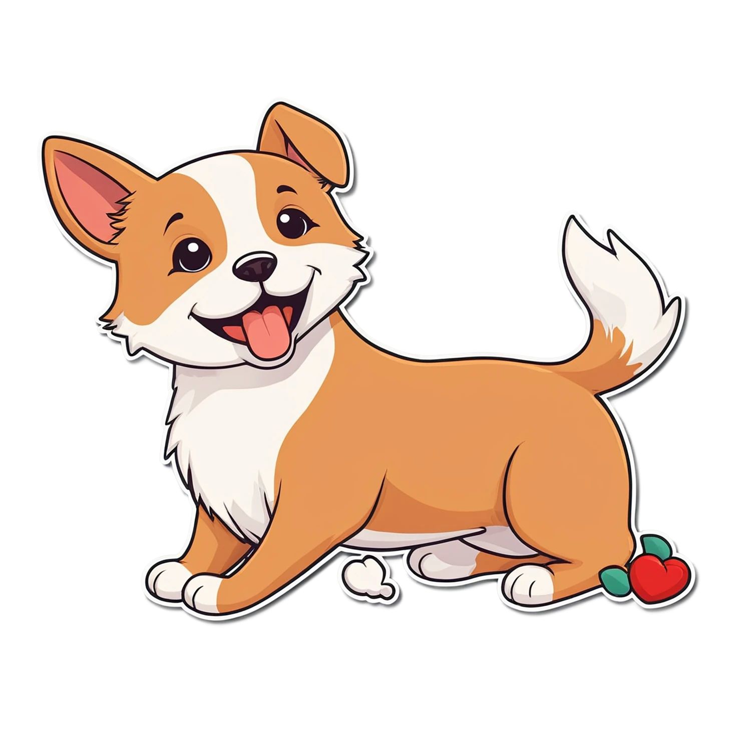 Dog cute sticker isolated on transparent background #15510