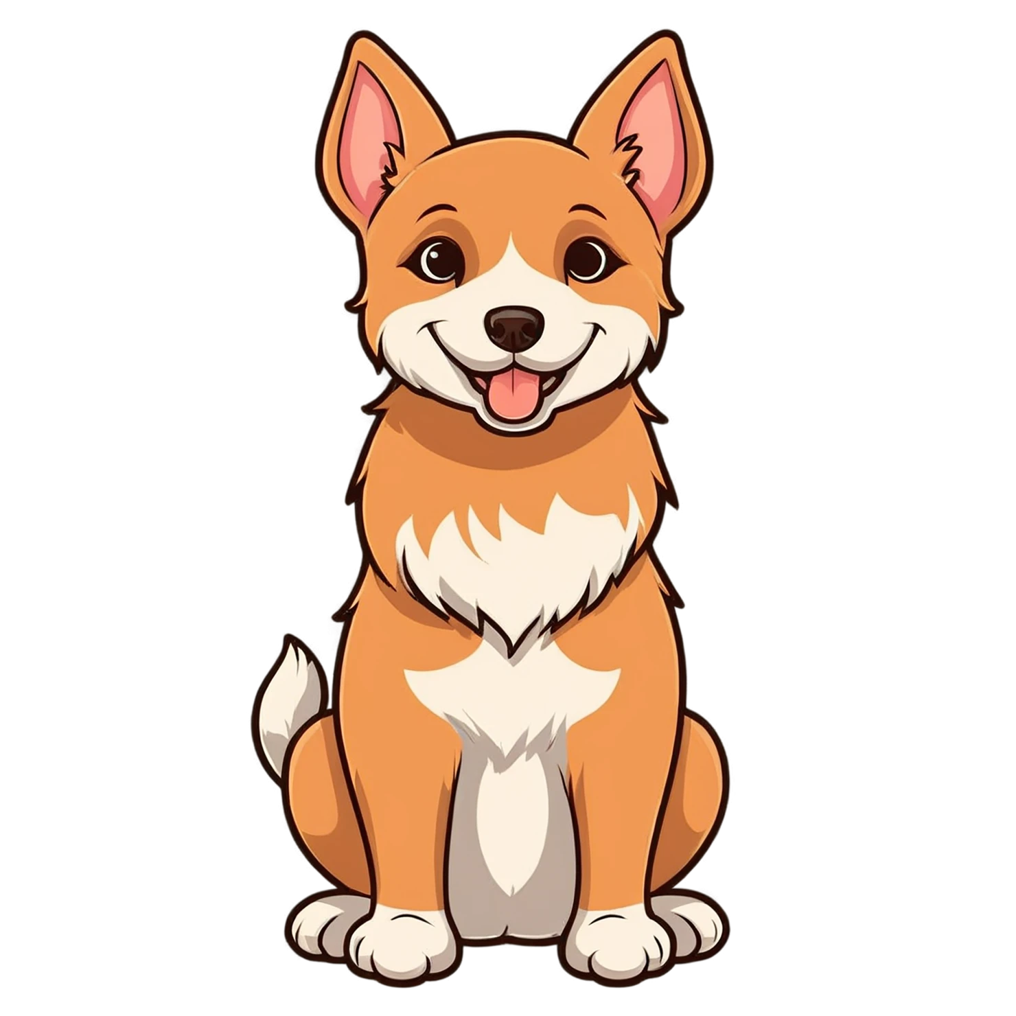 Dog cute sticker isolated on transparent background #15514