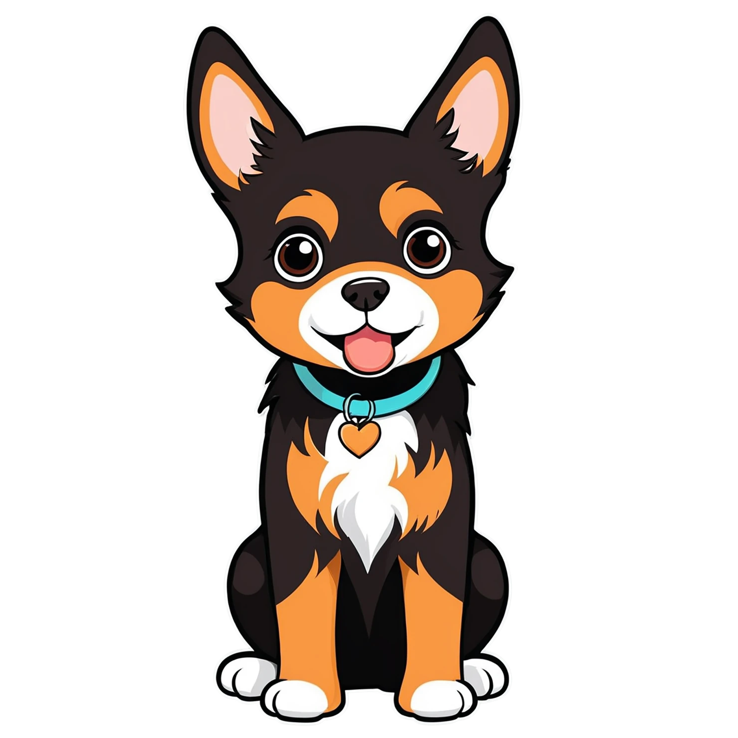 Dog cute sticker isolated on transparent background #15517