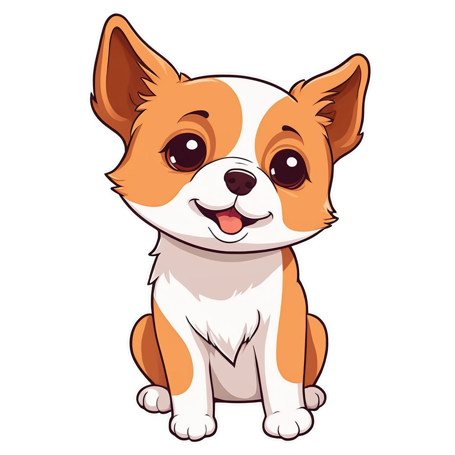 Dog cute sticker isolated on transparent background #15522