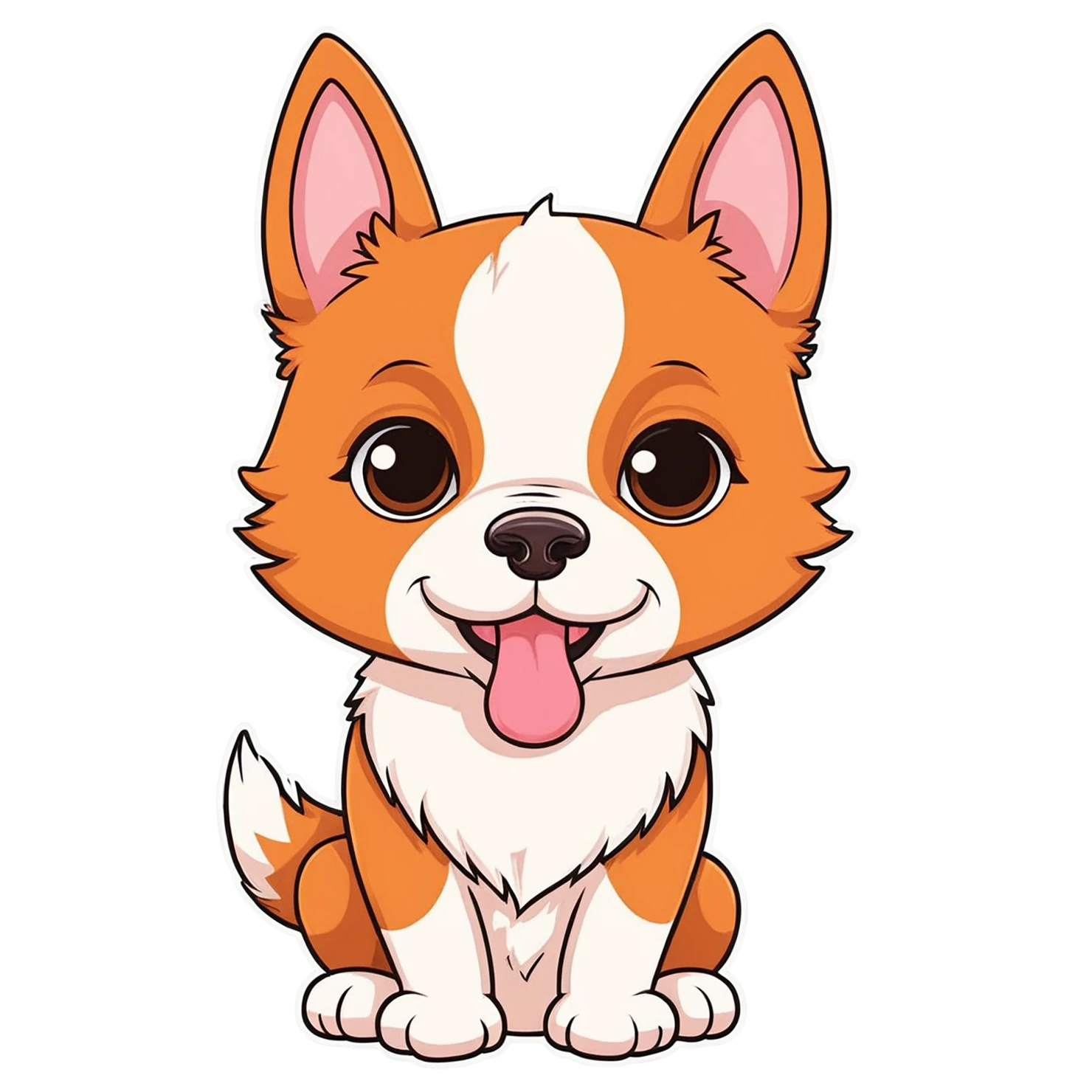 Dog cute sticker isolated on transparent background #15523