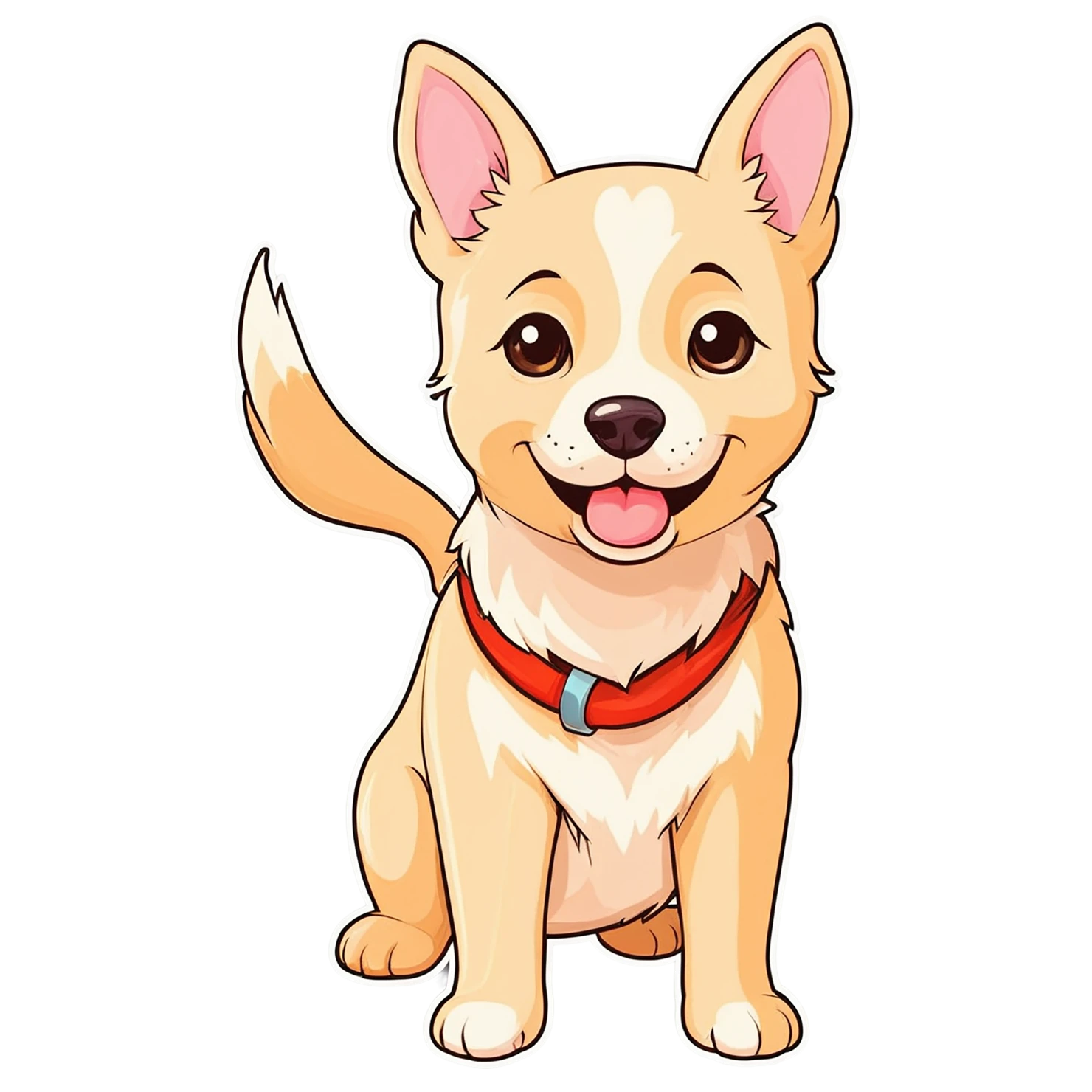 Dog cute sticker isolated on transparent background #15524
