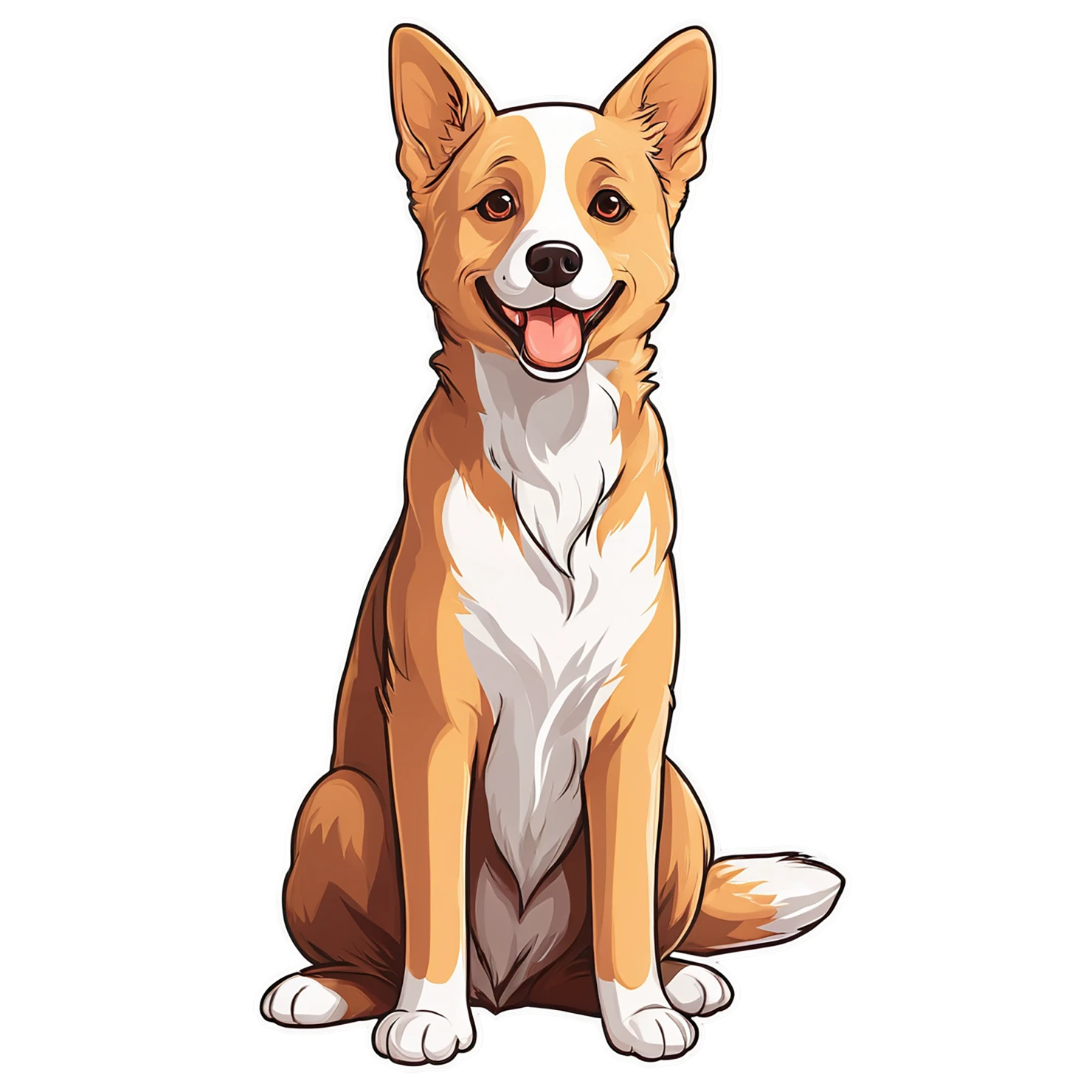 Dog cute sticker isolated on transparent background #15525