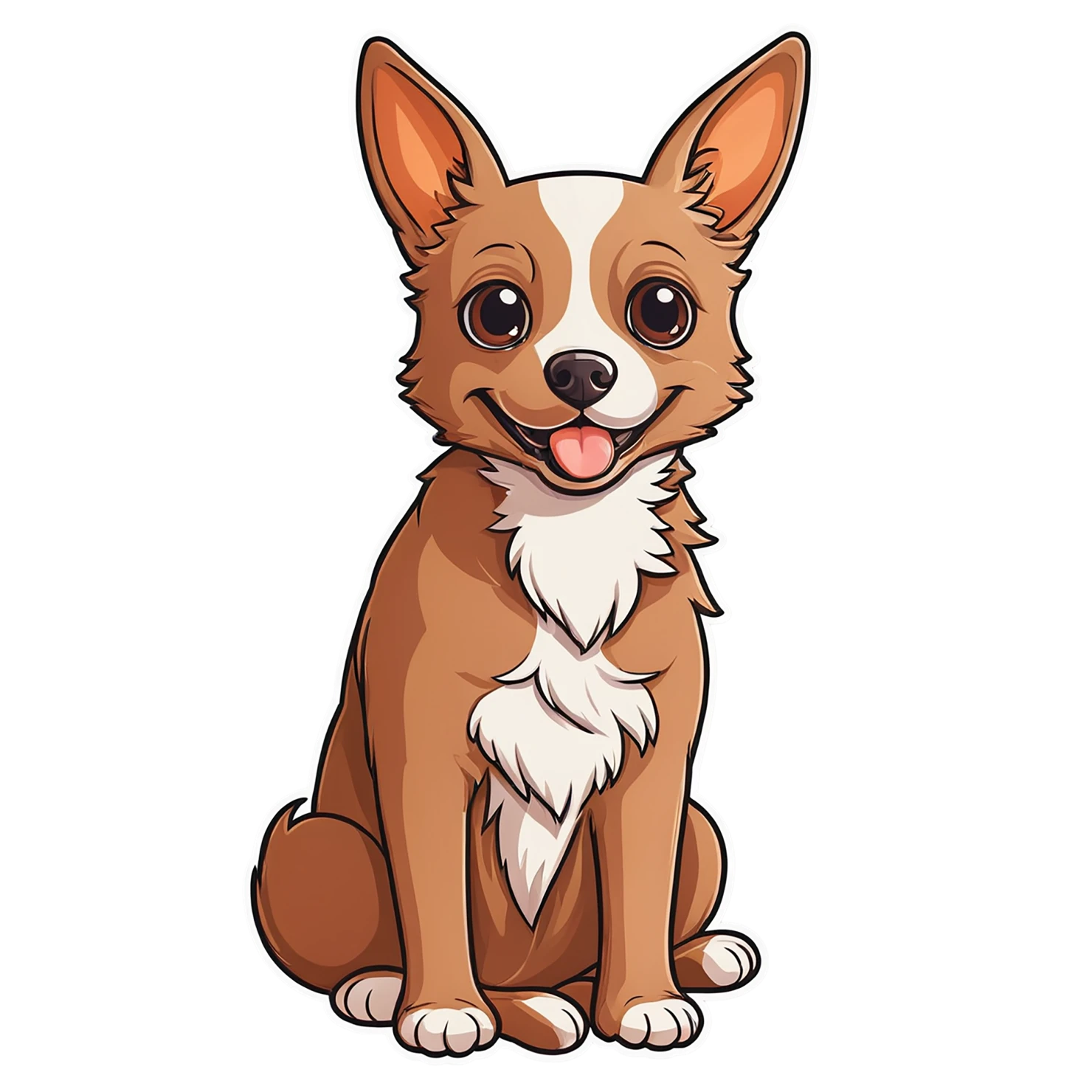 Dog cute sticker isolated on transparent background #15526