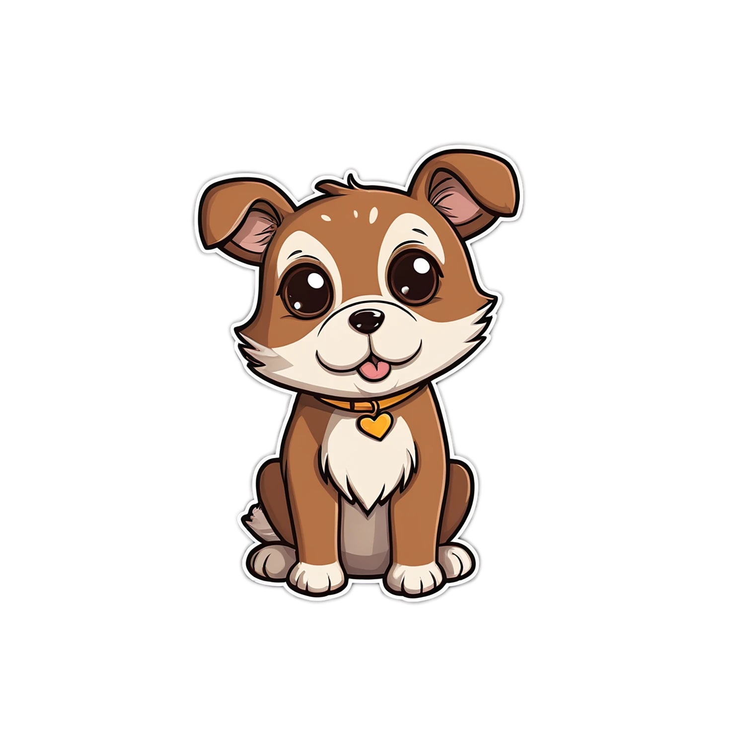 Dog cute sticker isolated on transparent background #15527
