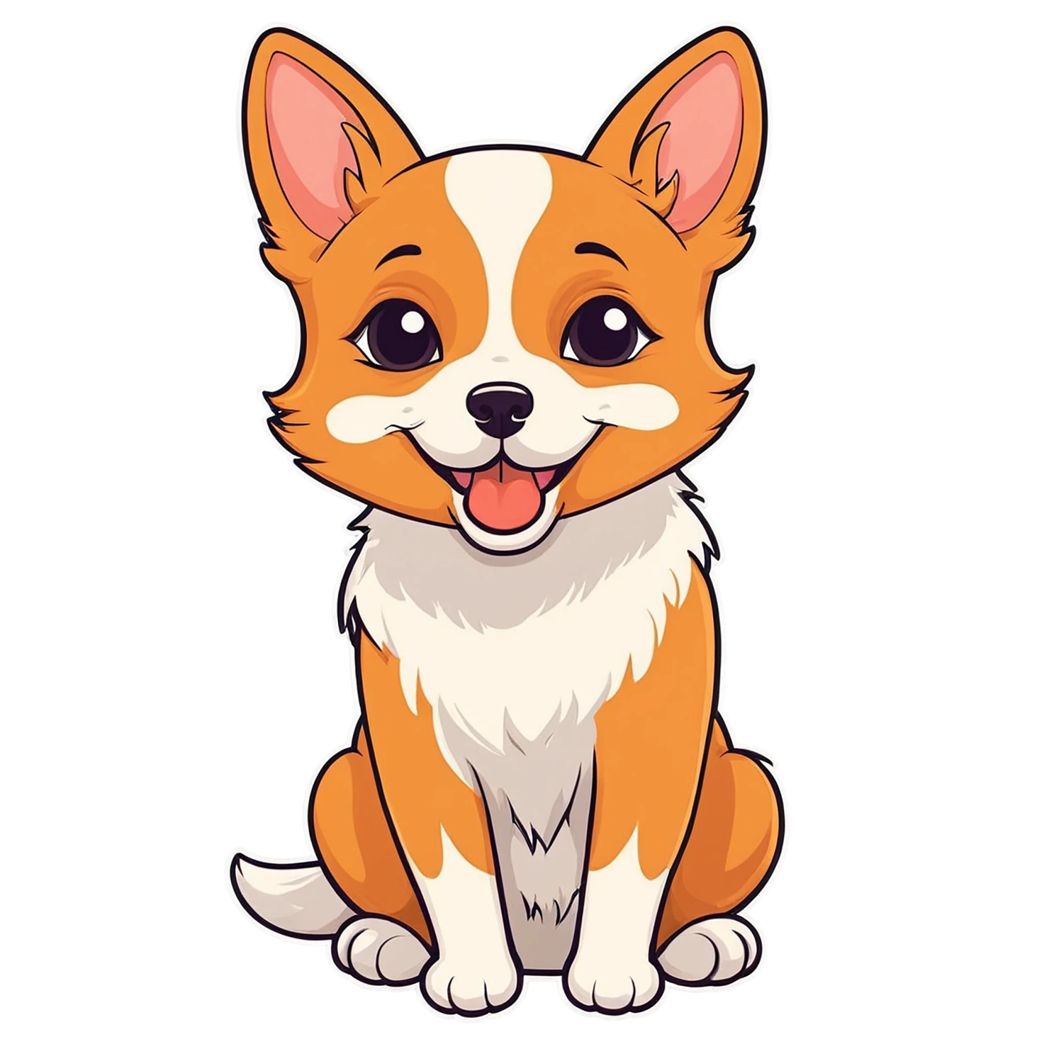 Dog cute sticker isolated on transparent background #15530