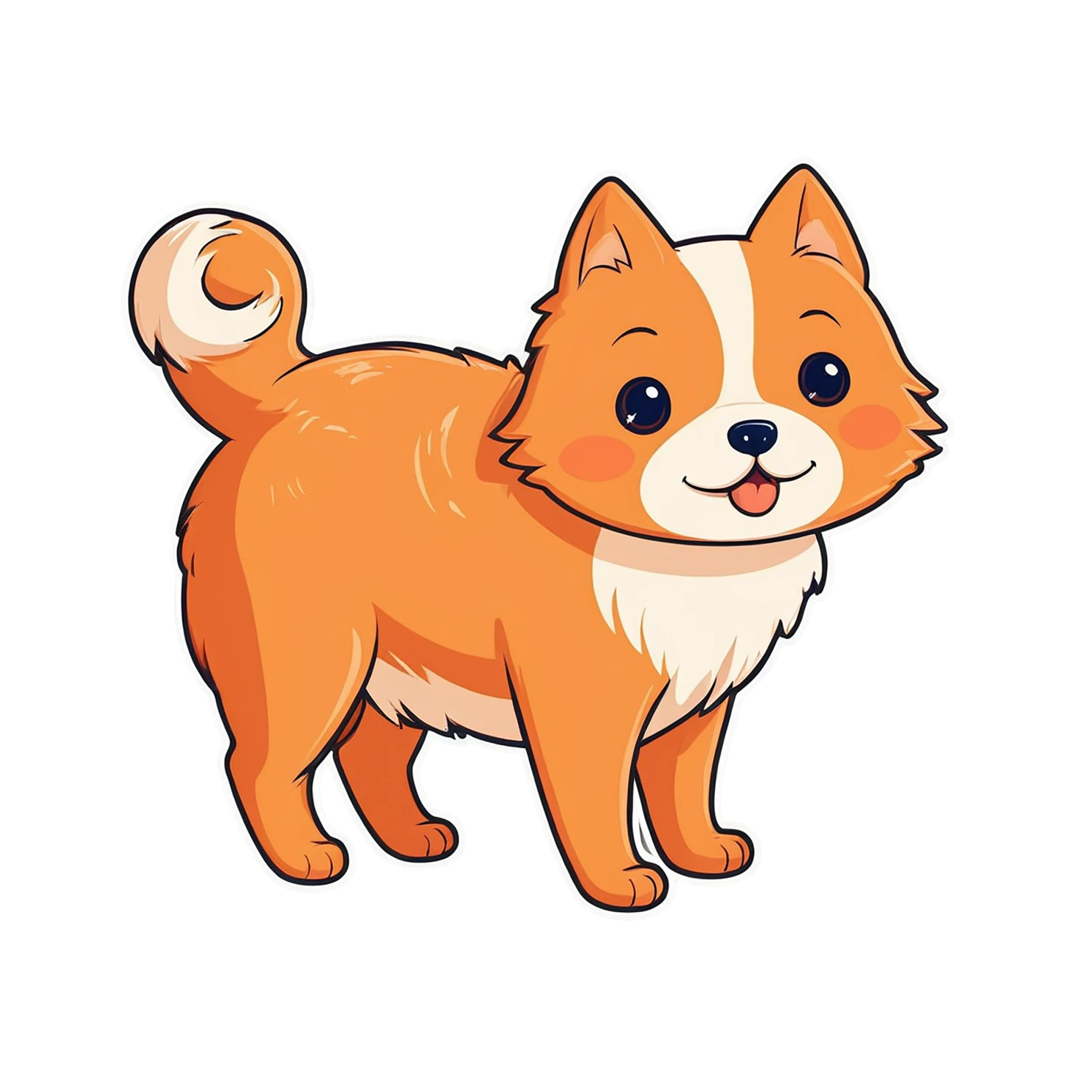 Dog cute sticker isolated on transparent background #15531
