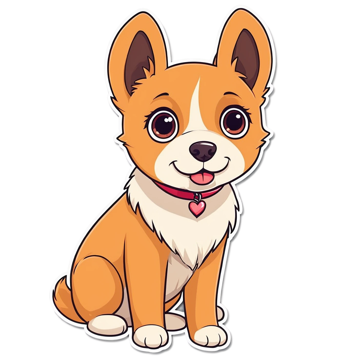 Dog cute sticker isolated on transparent background #15532