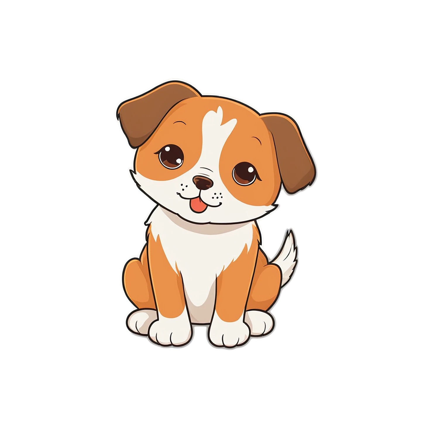 Dog cute sticker isolated on transparent background #15535