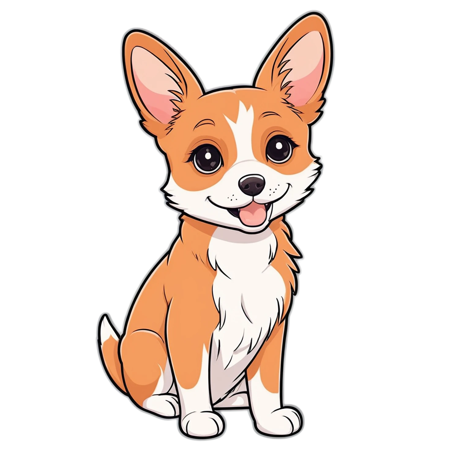 Dog cute sticker isolated on transparent background #15536