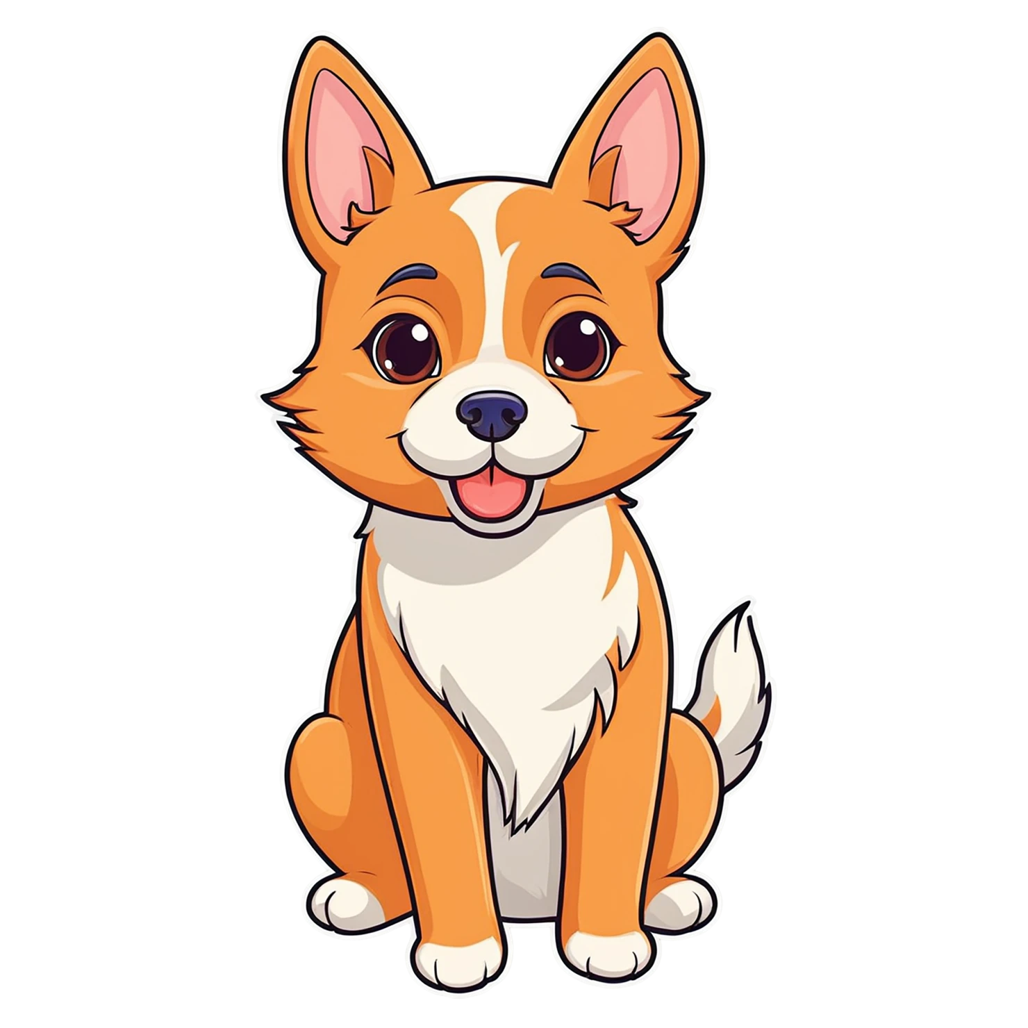 Dog cute sticker isolated on transparent background #15537