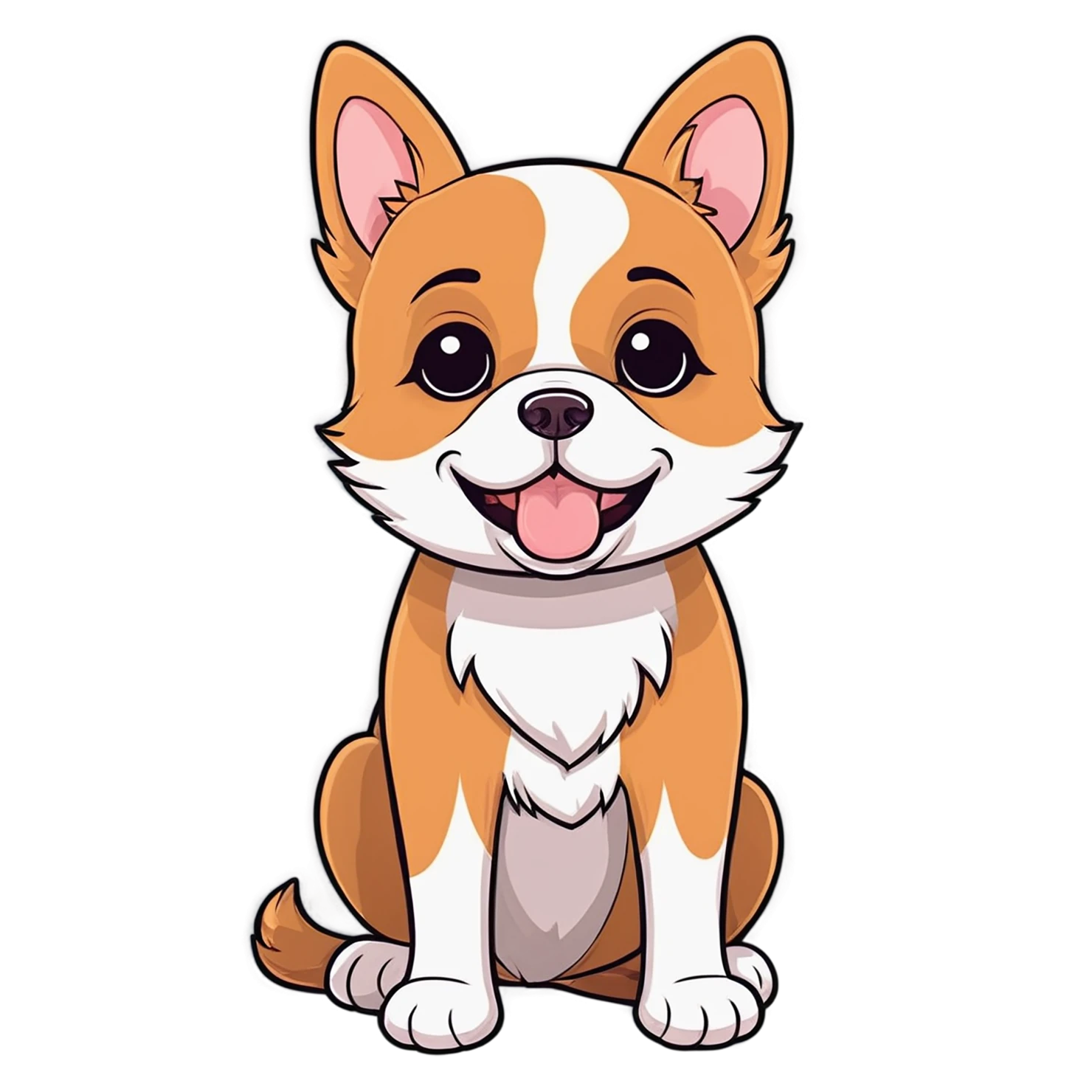Dog cute sticker isolated on transparent background #15540