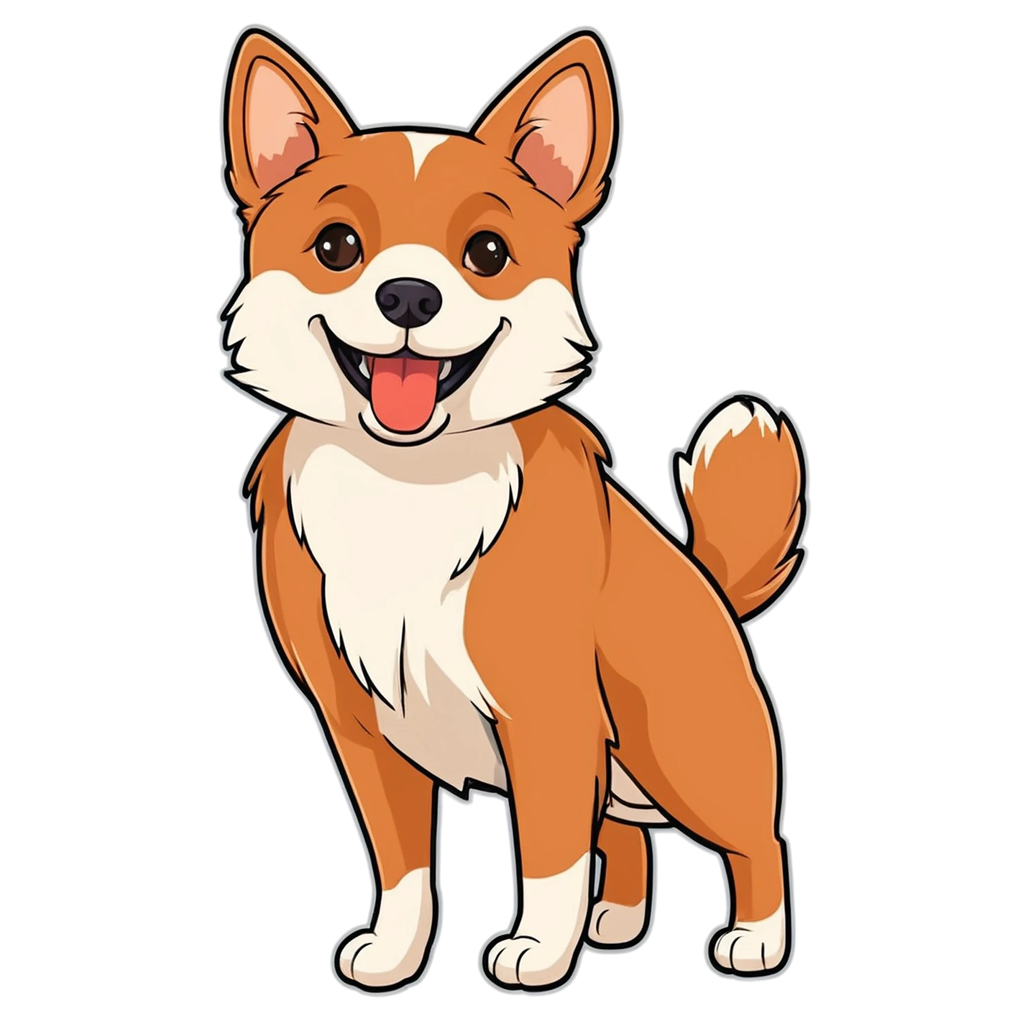 Dog cute sticker isolated on transparent background #15543
