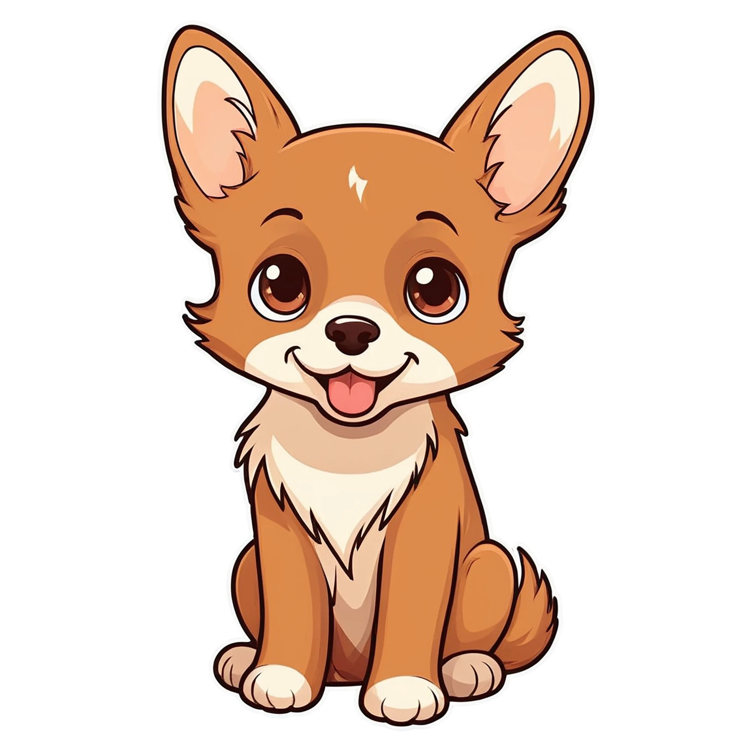 Dog cute sticker isolated on transparent background #15545