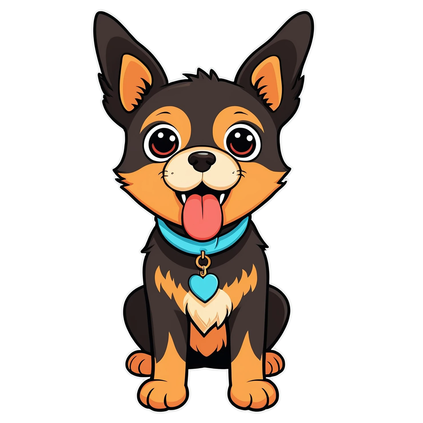 Dog cute sticker isolated on transparent background #15553