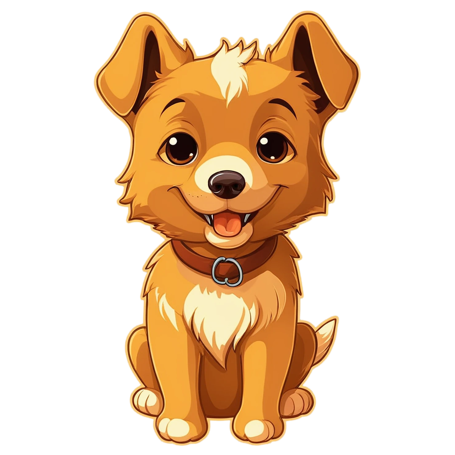 Dog cute sticker isolated on transparent background #15555
