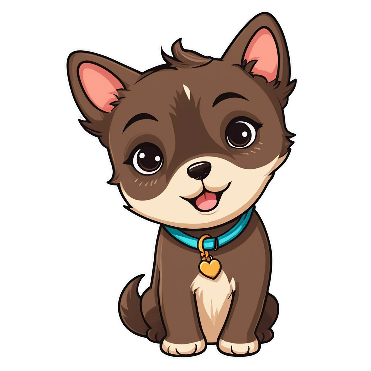 Dog cute sticker isolated on transparent background #15557