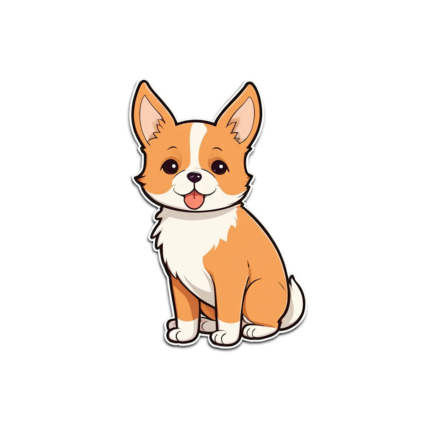 Dog cute sticker isolated on transparent background #15560