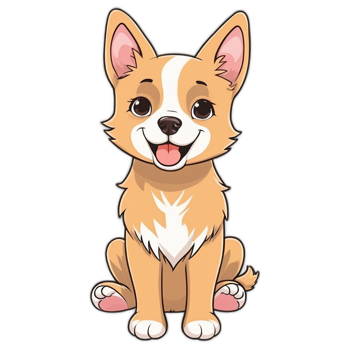 Dog cute sticker isolated on transparent background #15565