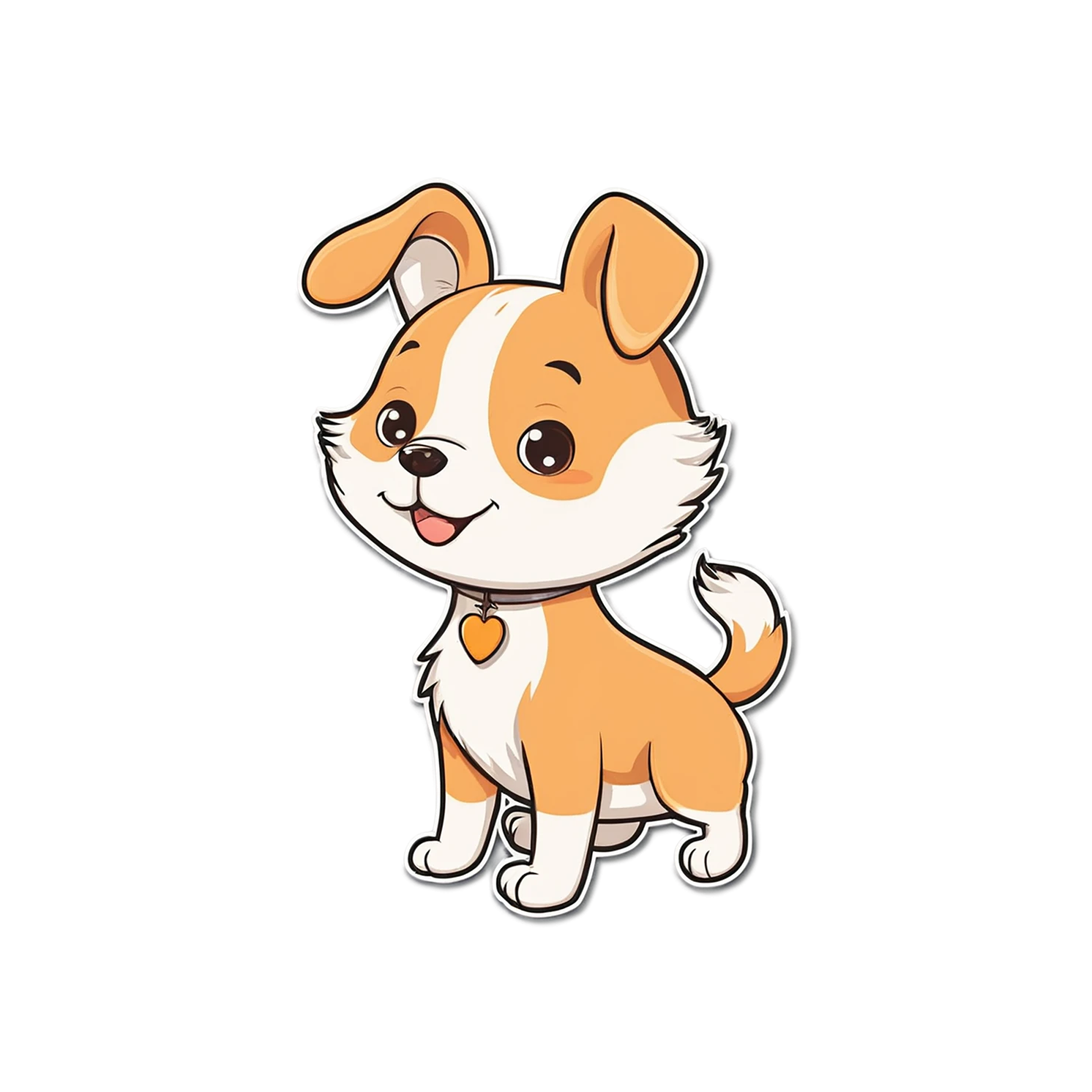 Dog cute sticker isolated on transparent background #15571