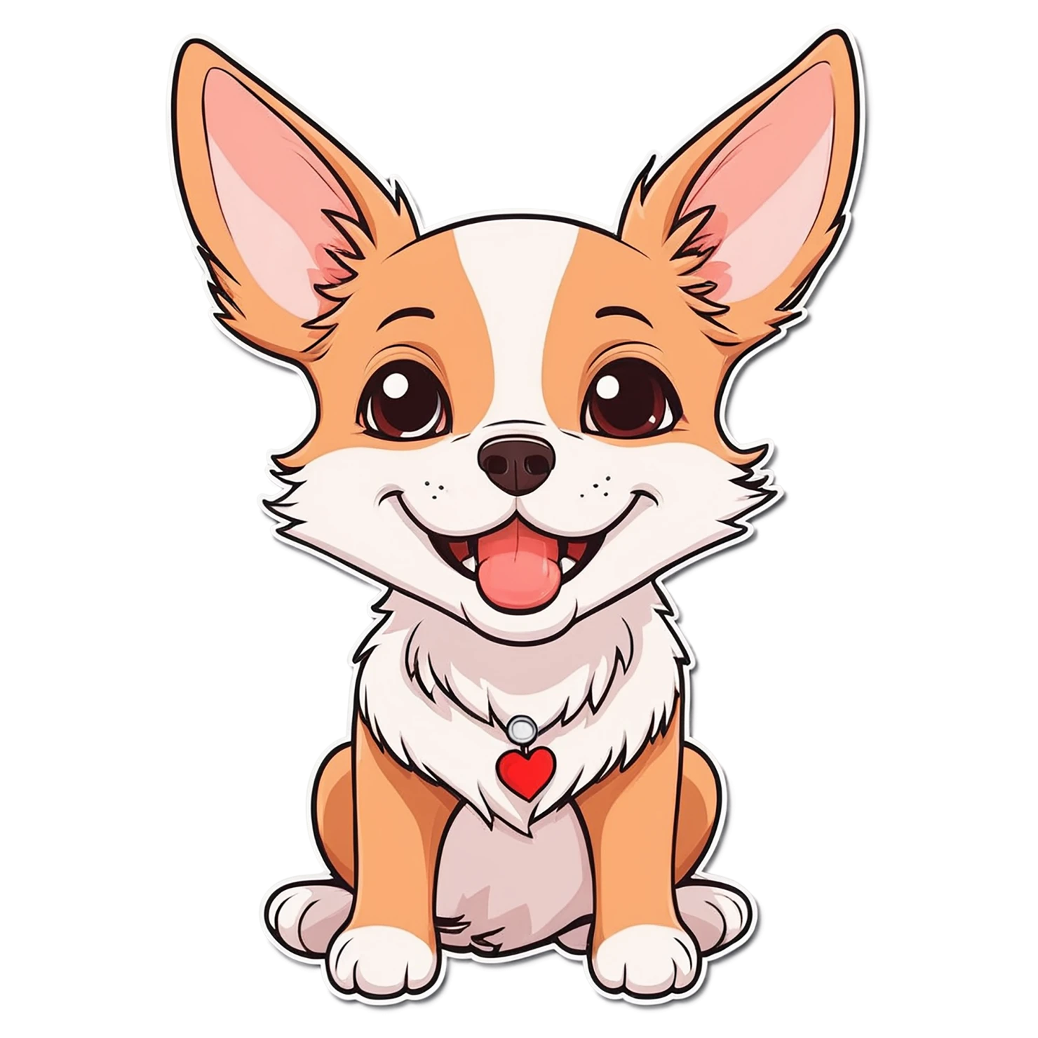 Dog cute sticker isolated on transparent background #15575