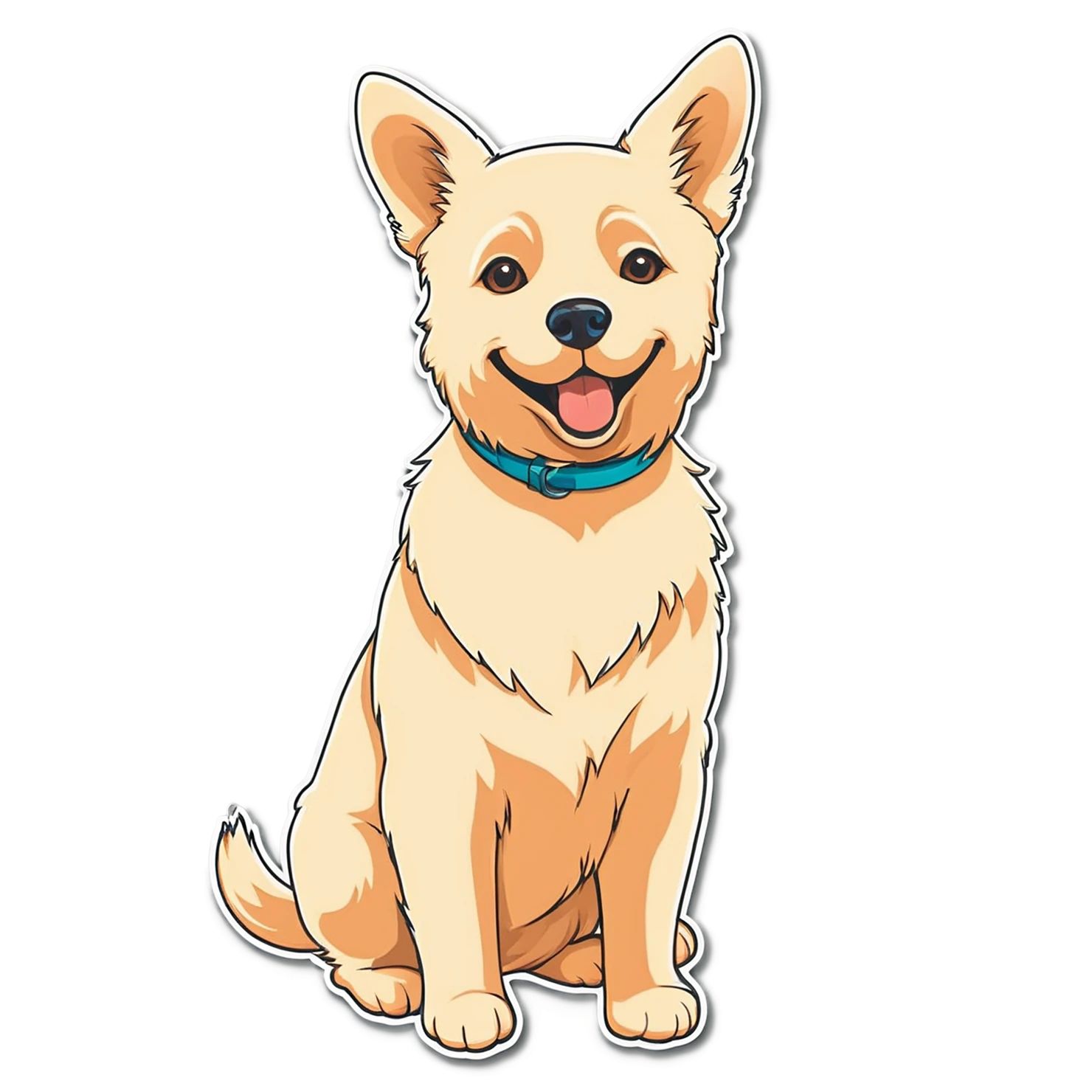 Dog cute sticker isolated on transparent background #15577