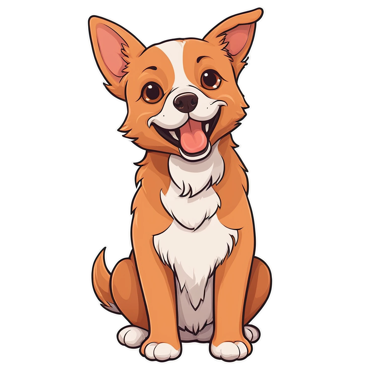 Dog cute sticker isolated on transparent background #15580