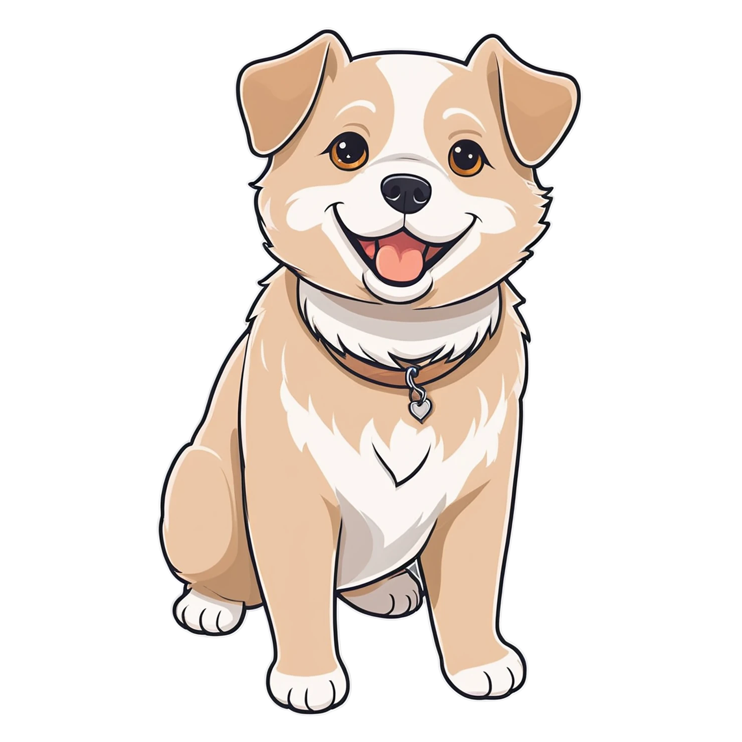 Dog cute sticker isolated on transparent background #15582