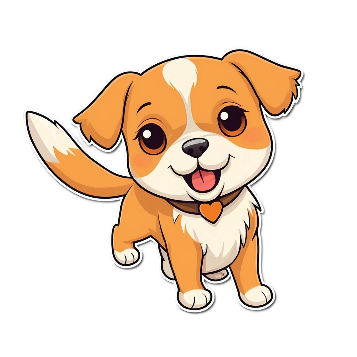Dog cute sticker isolated on transparent background #15583