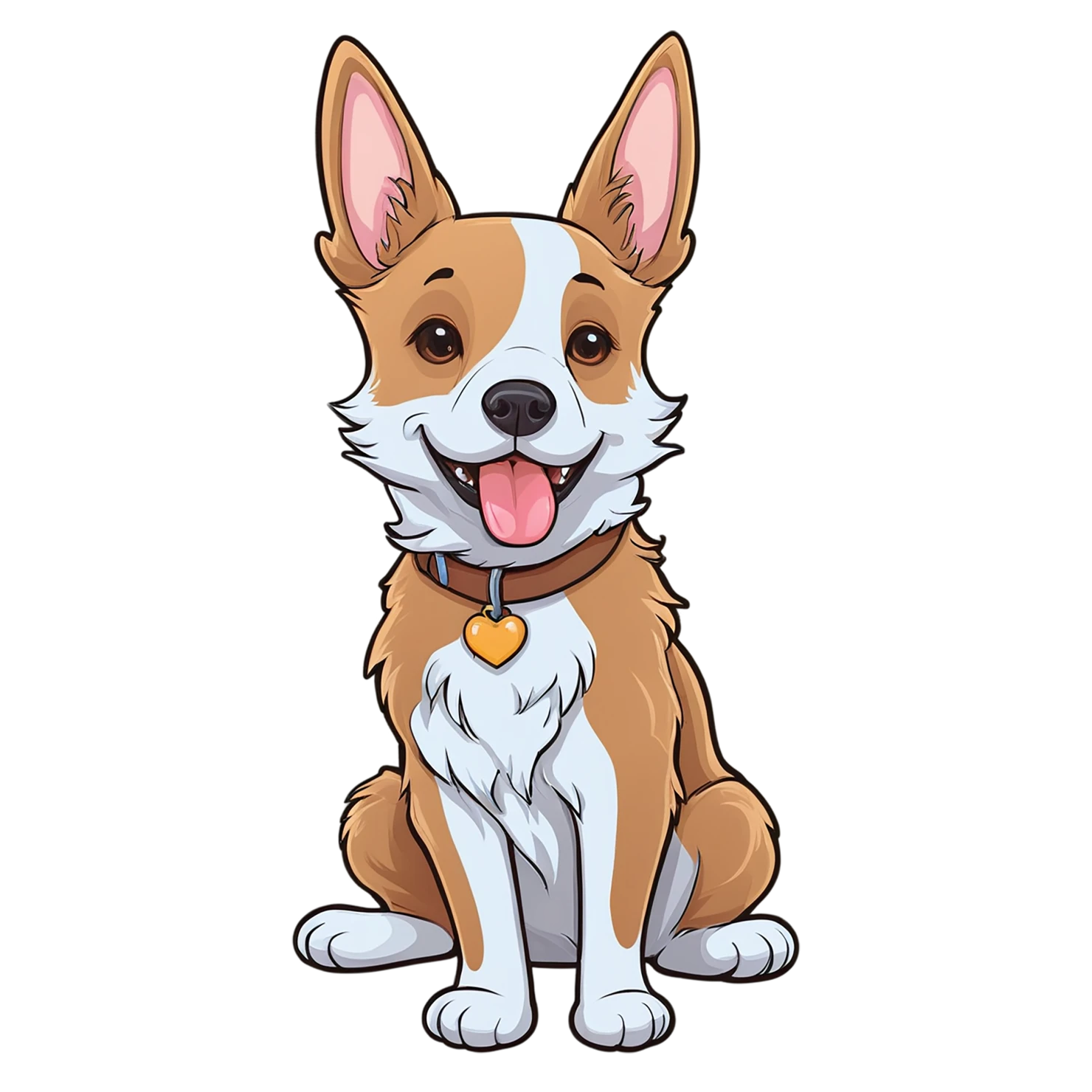 Dog cute sticker isolated on transparent background #15590