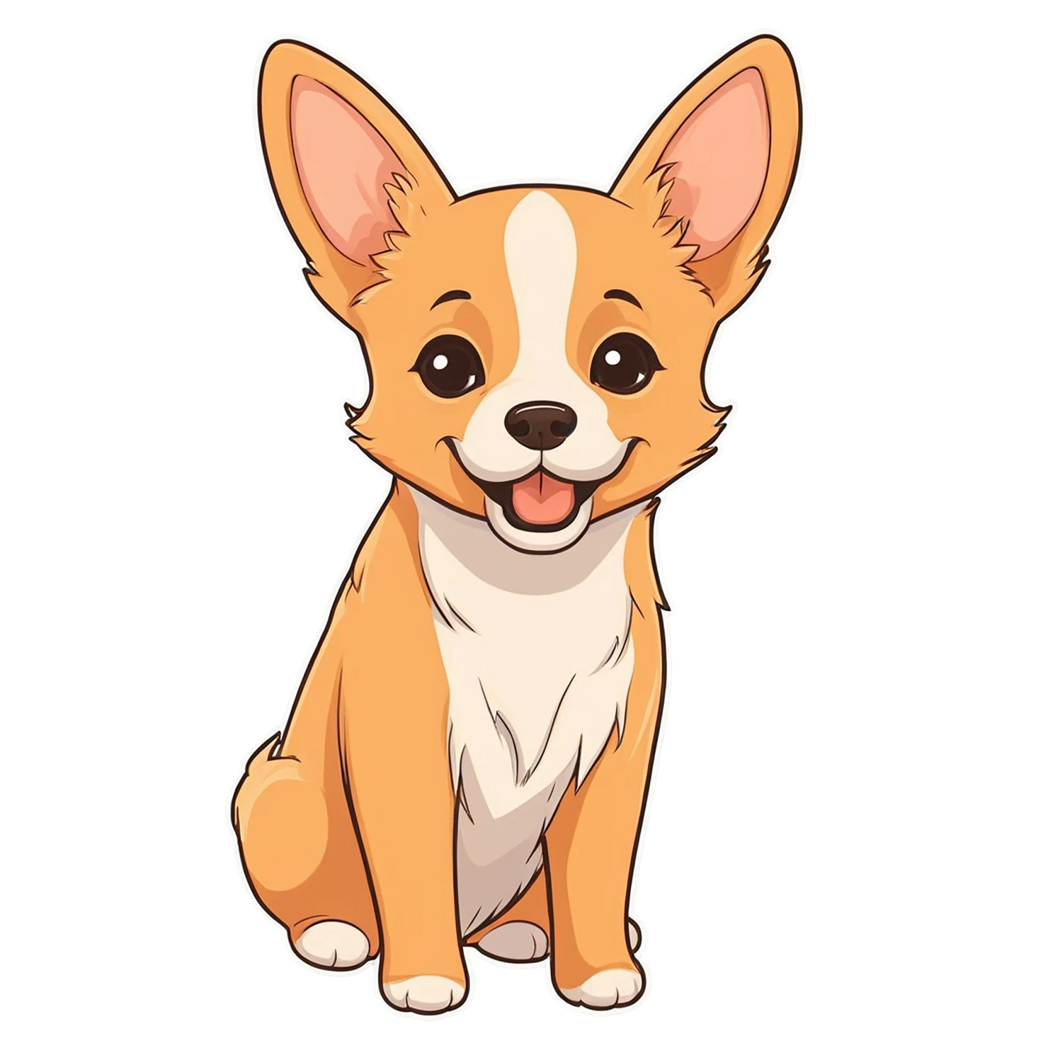 Dog cute sticker isolated on transparent background #15591