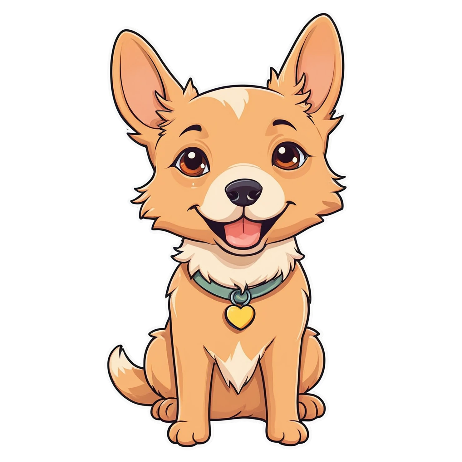 Dog cute sticker isolated on transparent background #15592