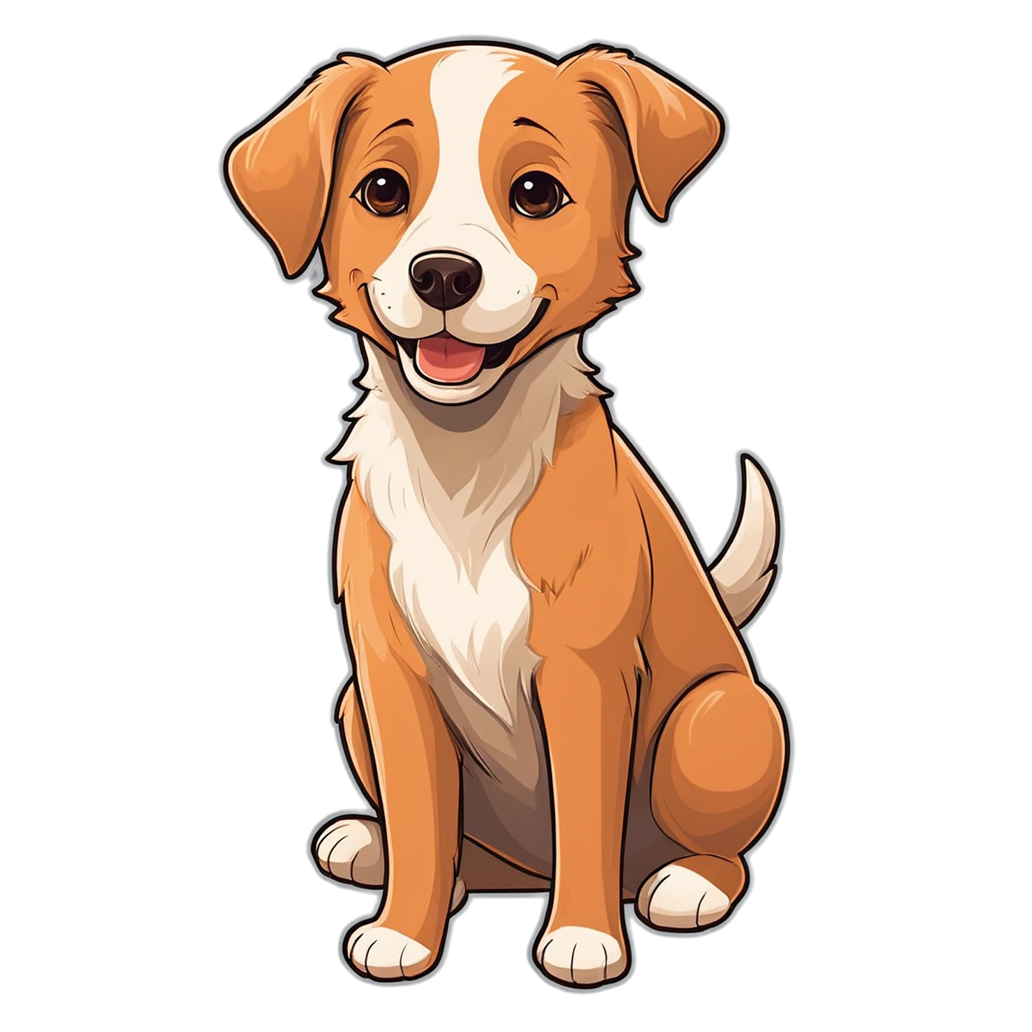 Dog cute sticker isolated on transparent background #15594