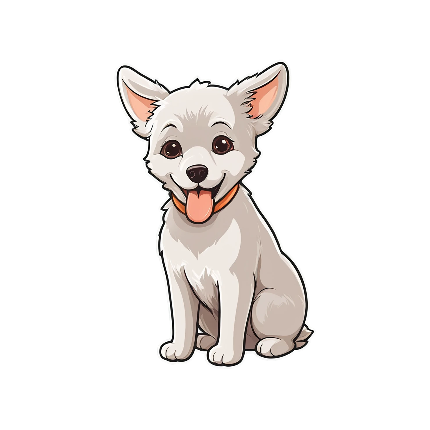 Dog cute sticker isolated on transparent background #15601