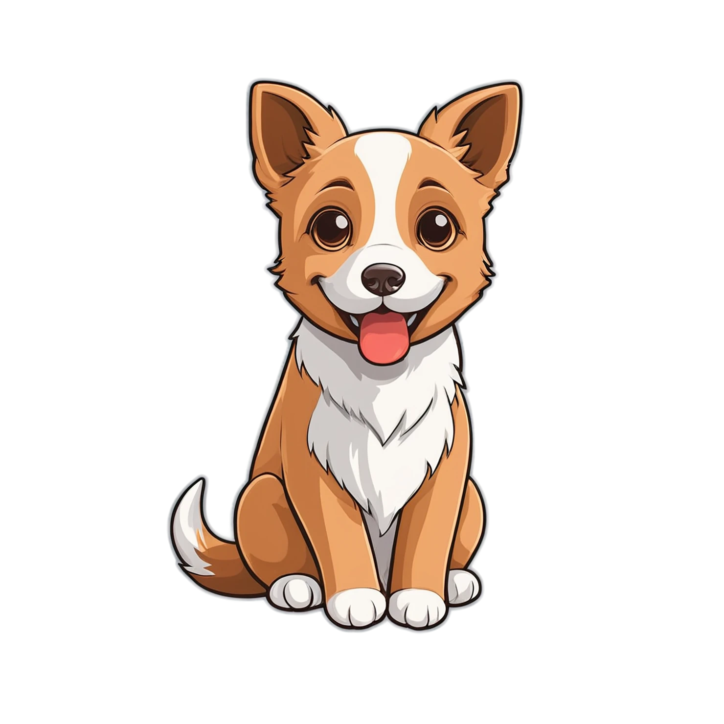Dog cute sticker isolated on transparent background #15608