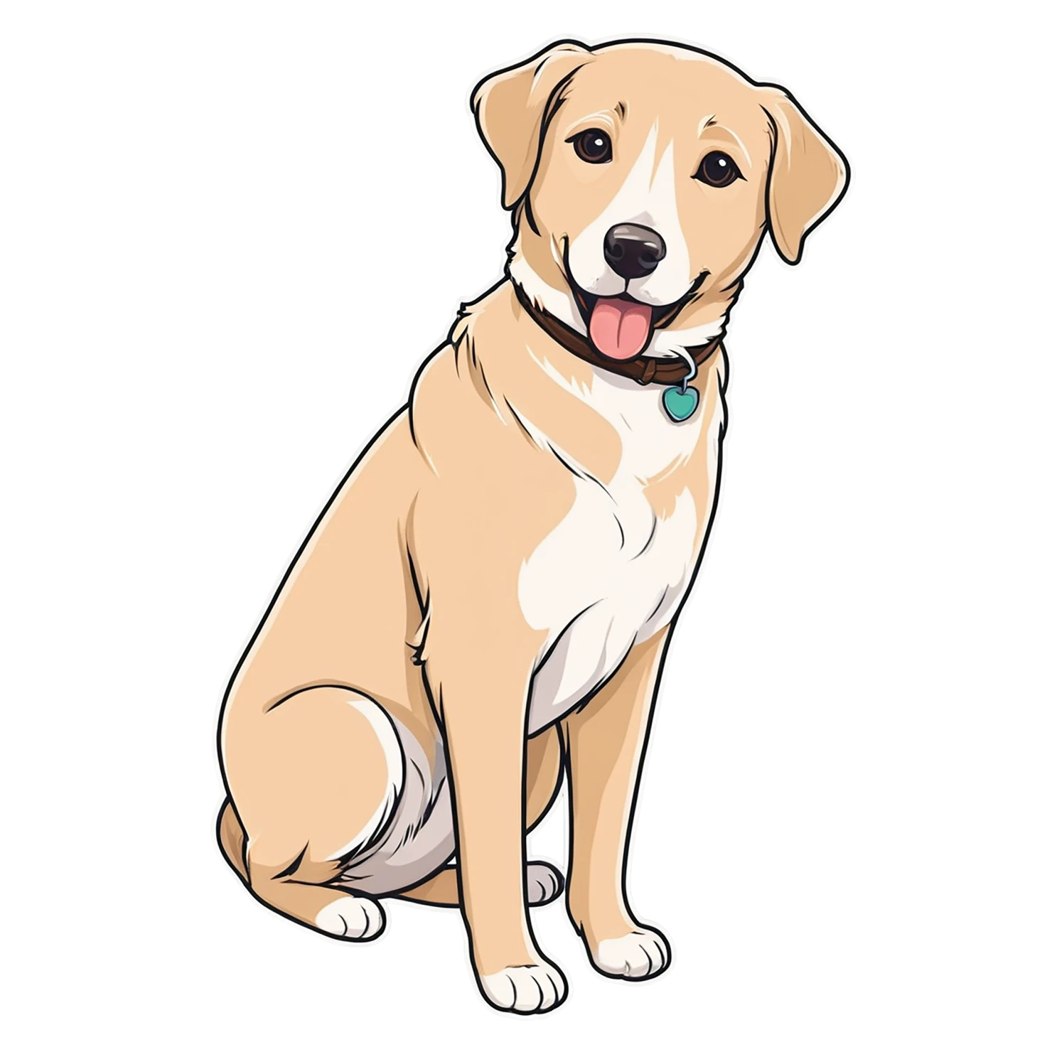Dog cute sticker isolated on transparent background #15615