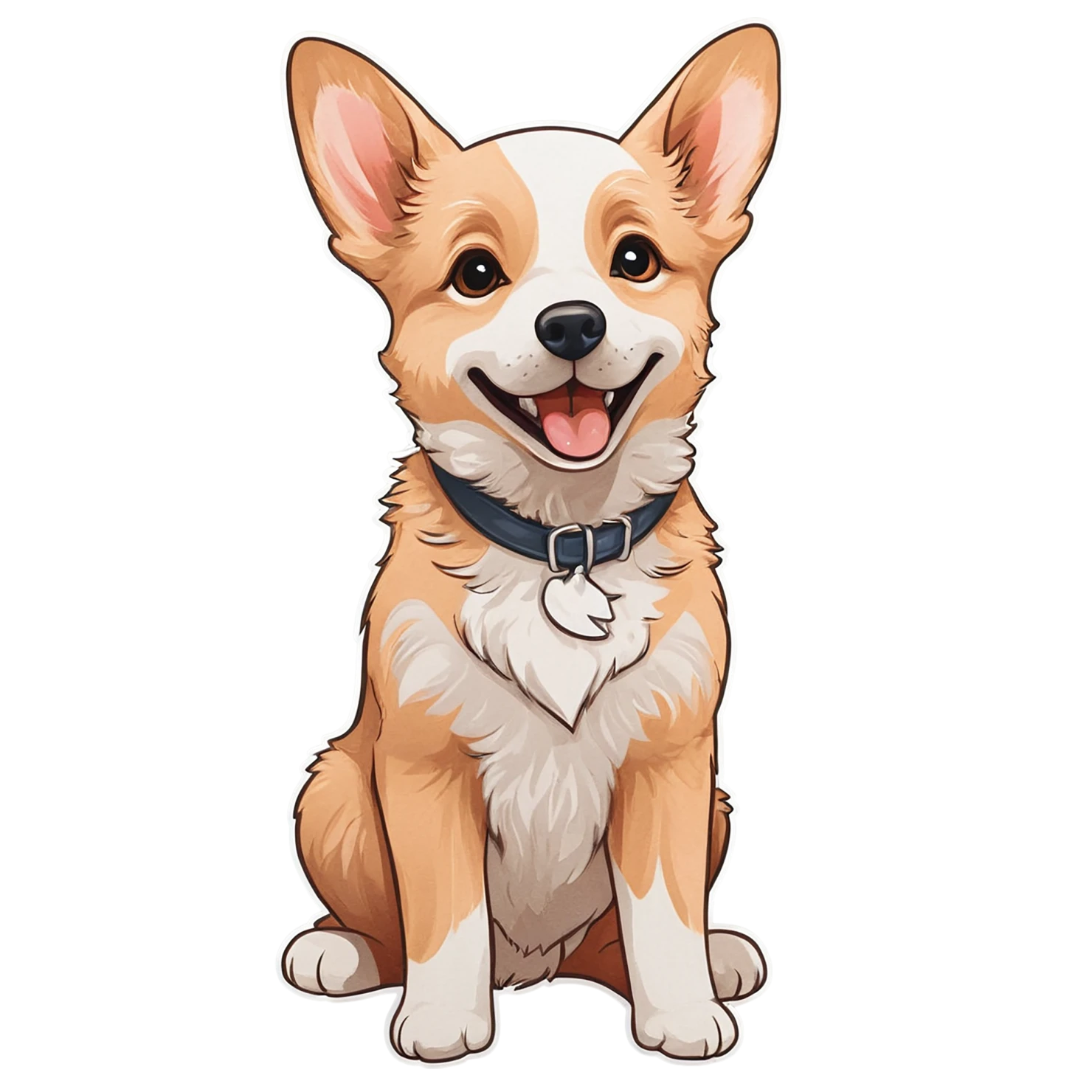 Dog cute sticker isolated on transparent background #15625