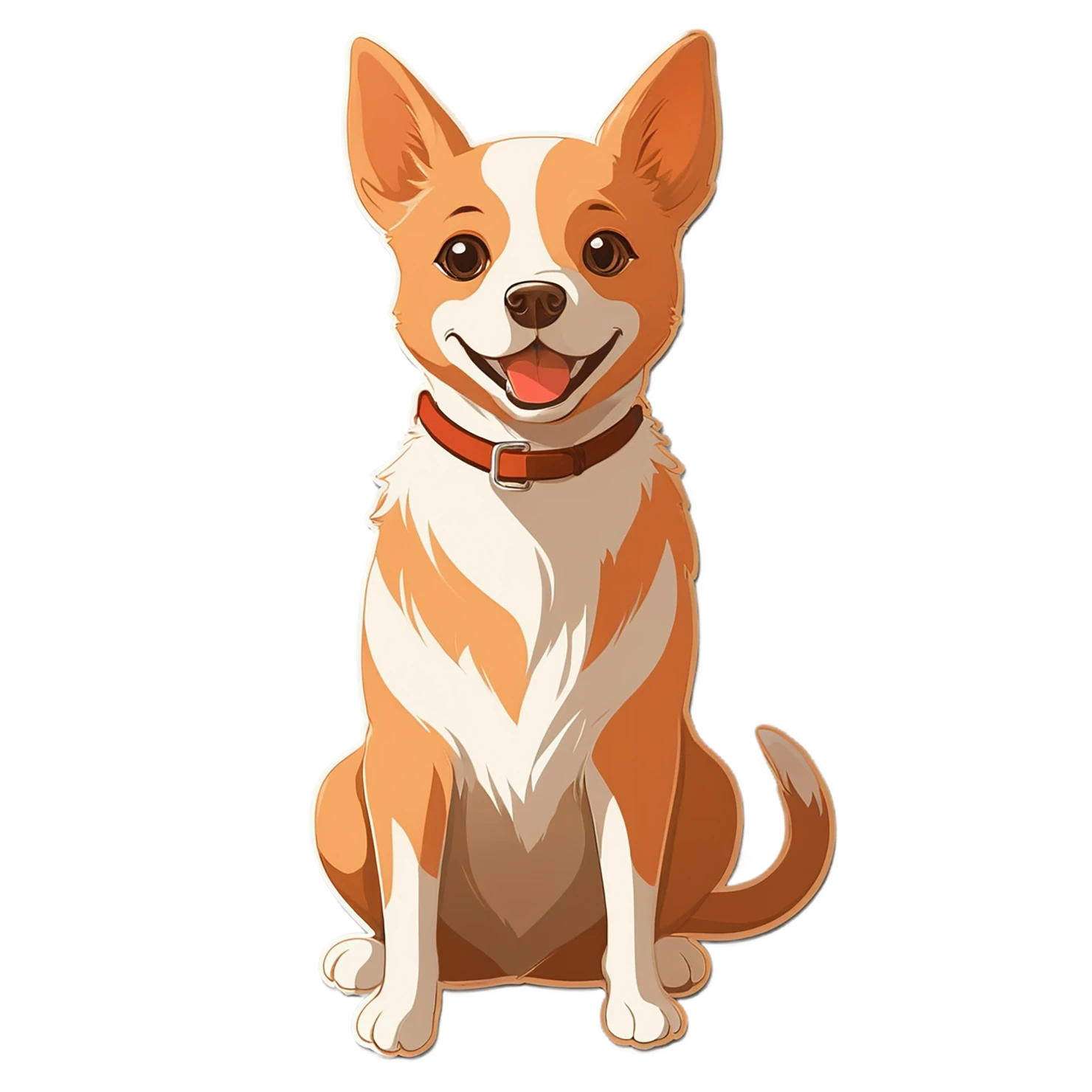 Dog cute sticker isolated on transparent background #15634