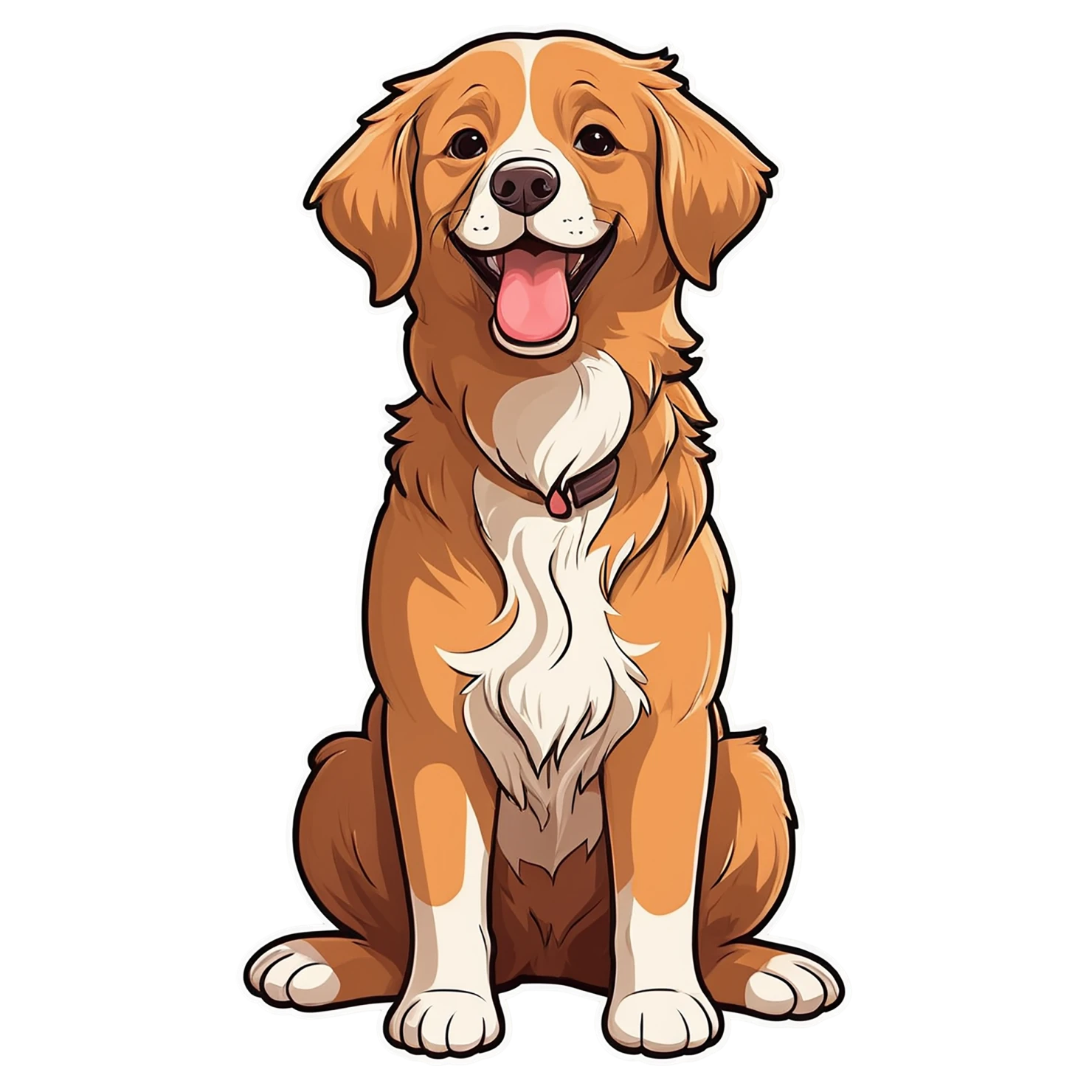 Dog cute sticker isolated on transparent background #15636