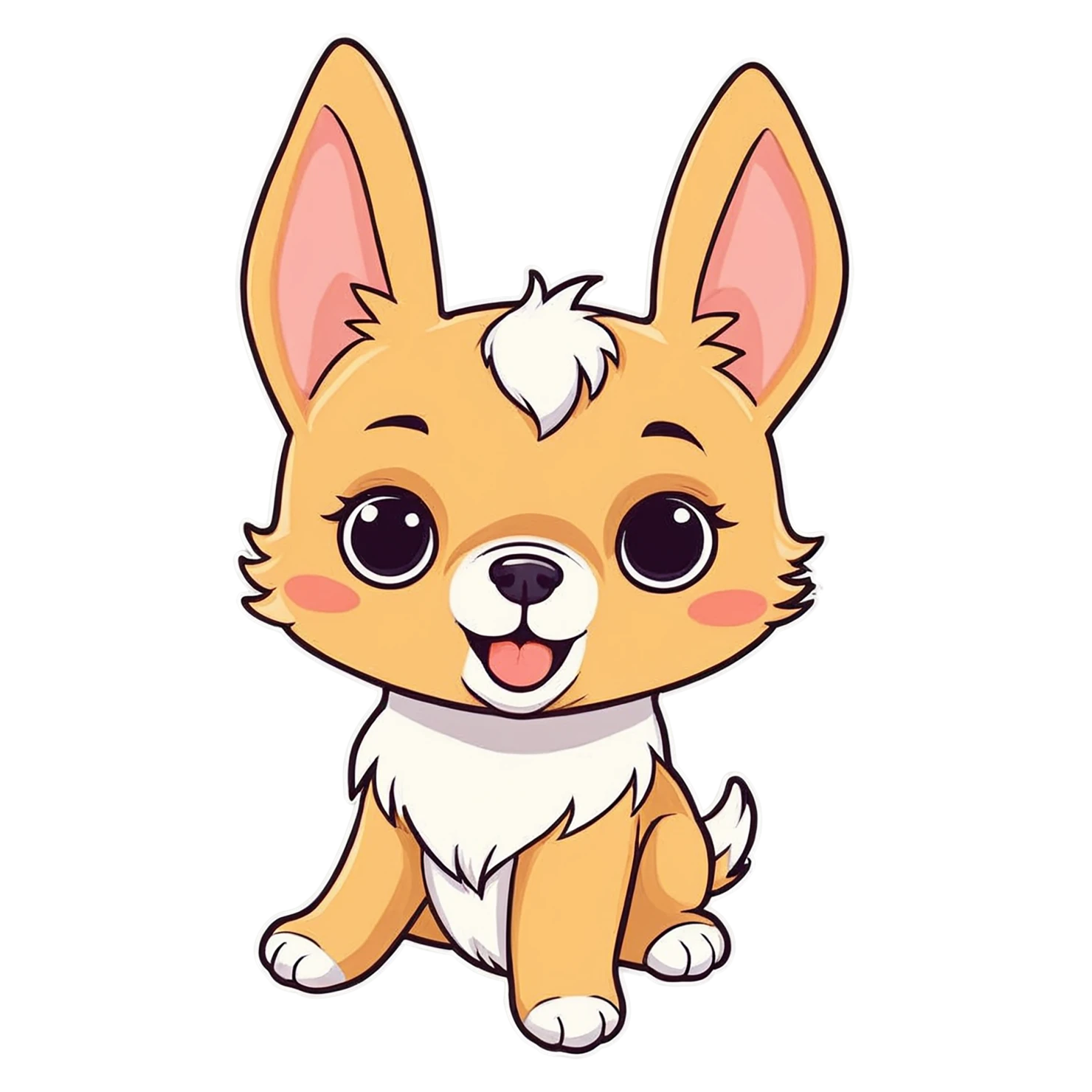 Dog cute sticker isolated on transparent background #15637