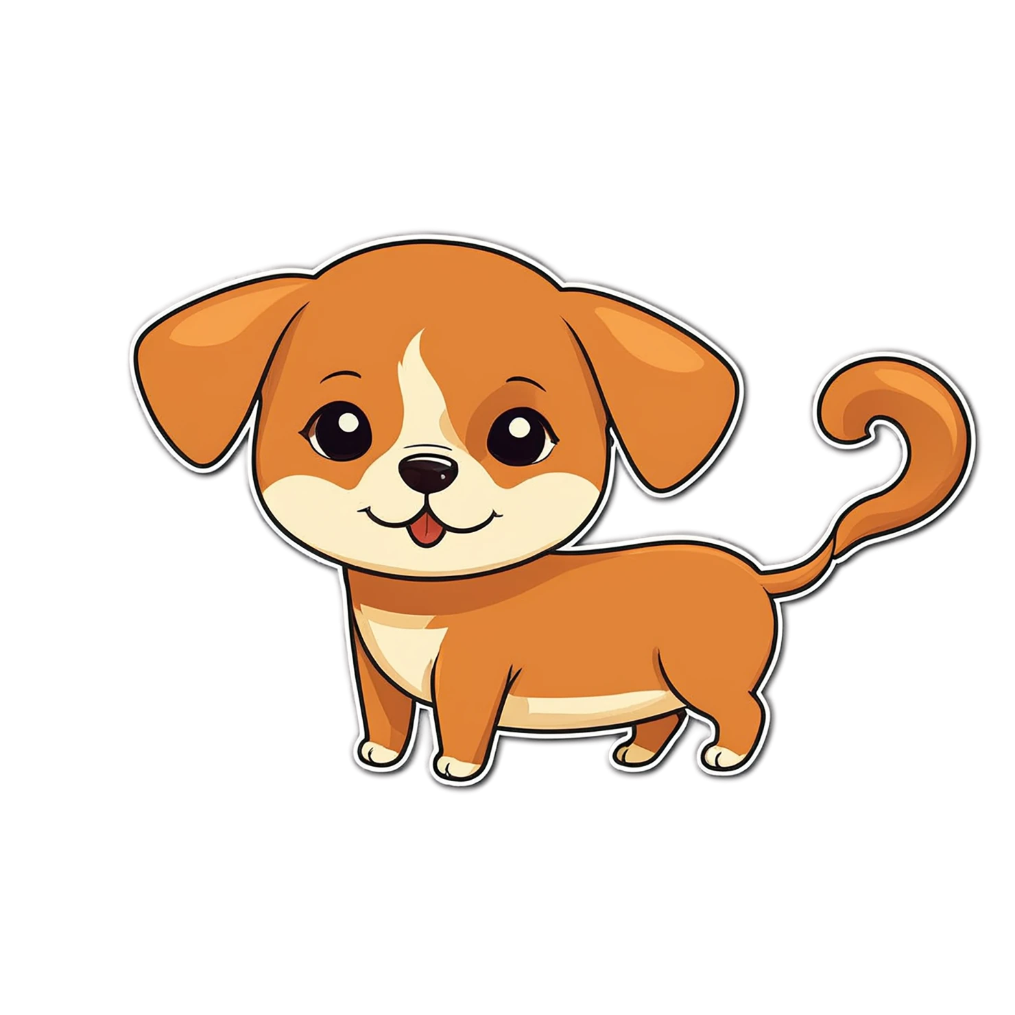 Dog cute sticker isolated on transparent background #15638