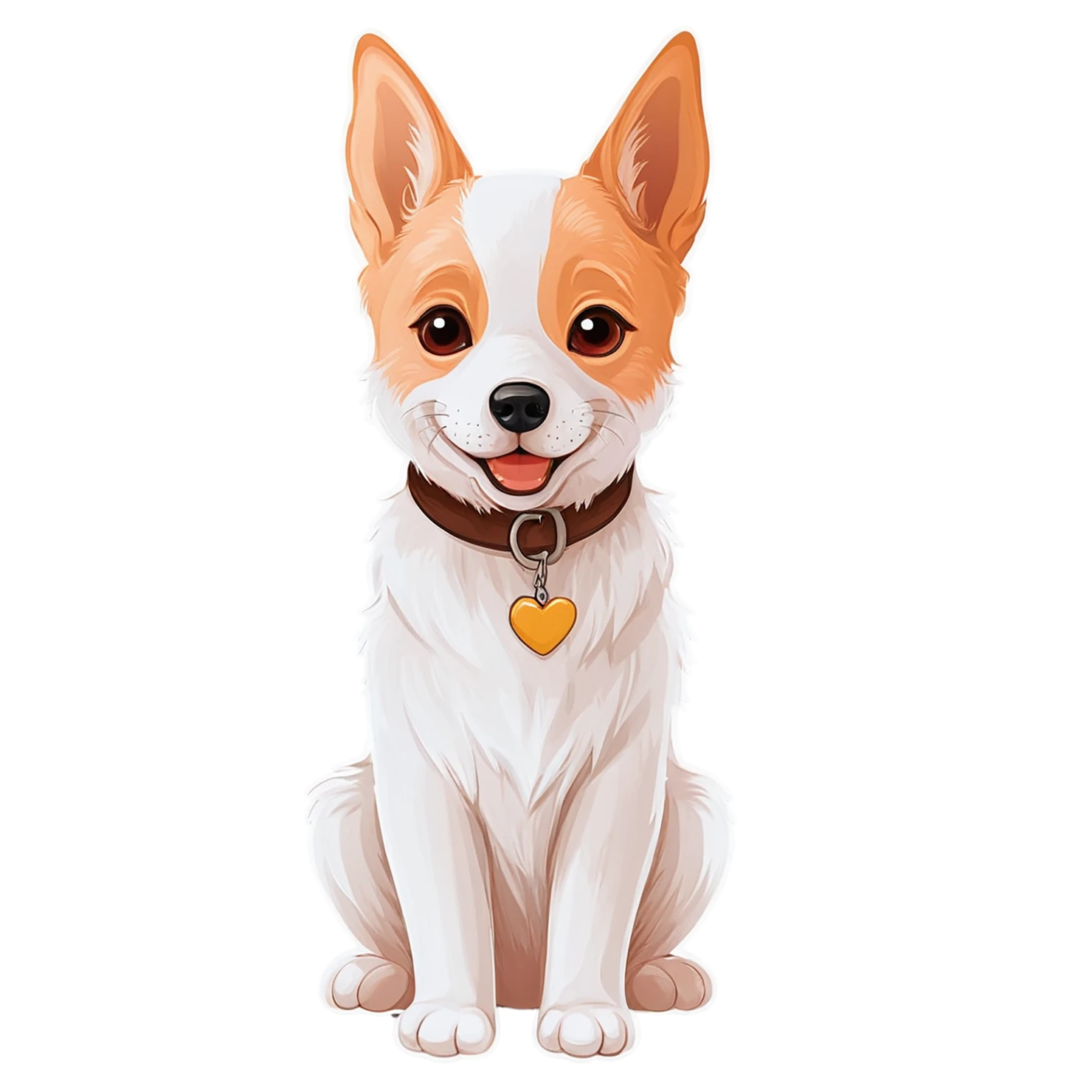 Dog cute sticker isolated on transparent background #15639