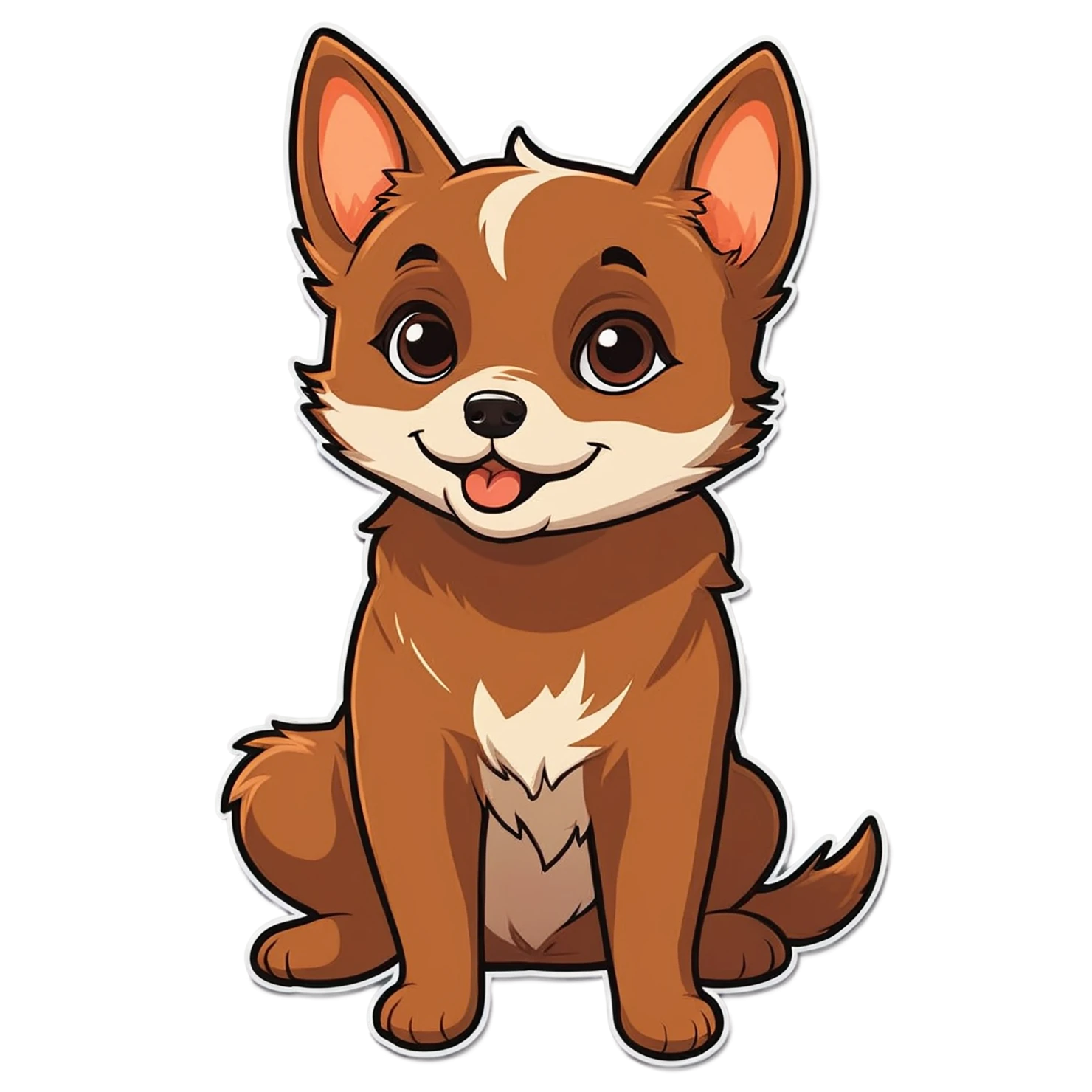 Dog cute sticker isolated on transparent background #15640